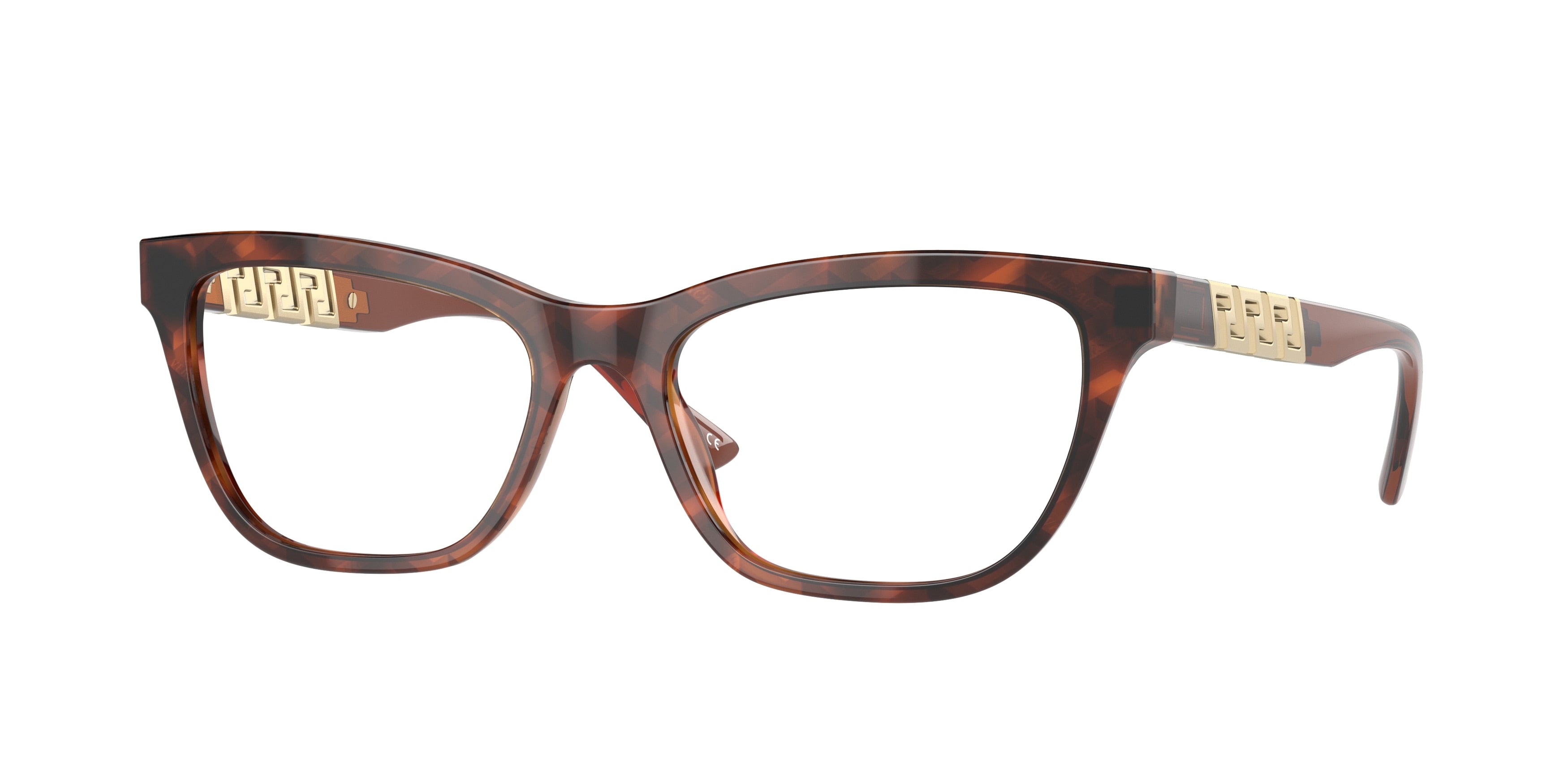 Versace VE3318 Pillow Eyeglasses  5354-Havana Print Monogram 54-140-17 - Color Map Tortoise