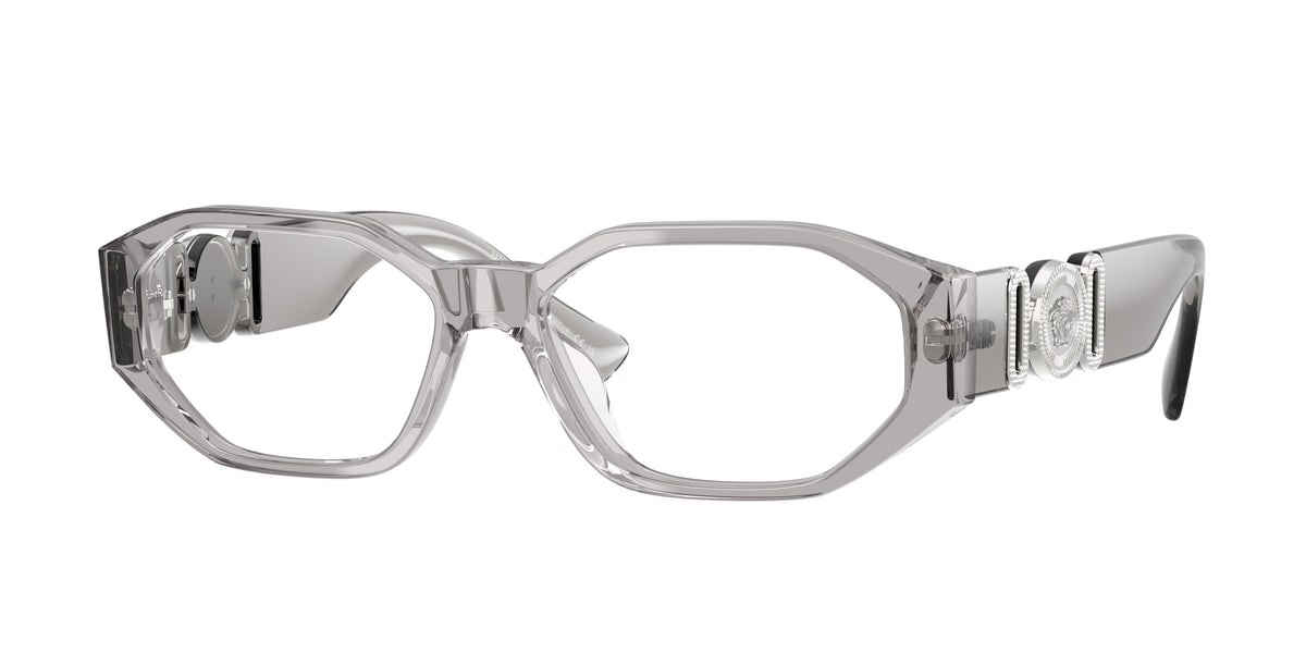 Versace VE3320U Irregular Eyeglasses  593-Grey Transparent 56-145-16 - Color Map Grey