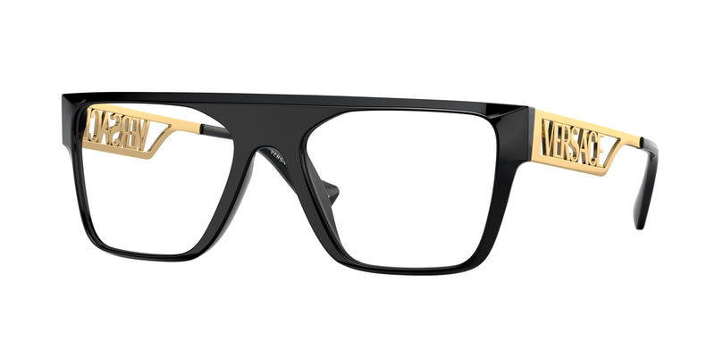 Versace VE3326U Rectangle Eyeglasses  GB1-Black 55-145-19 - Color Map Black