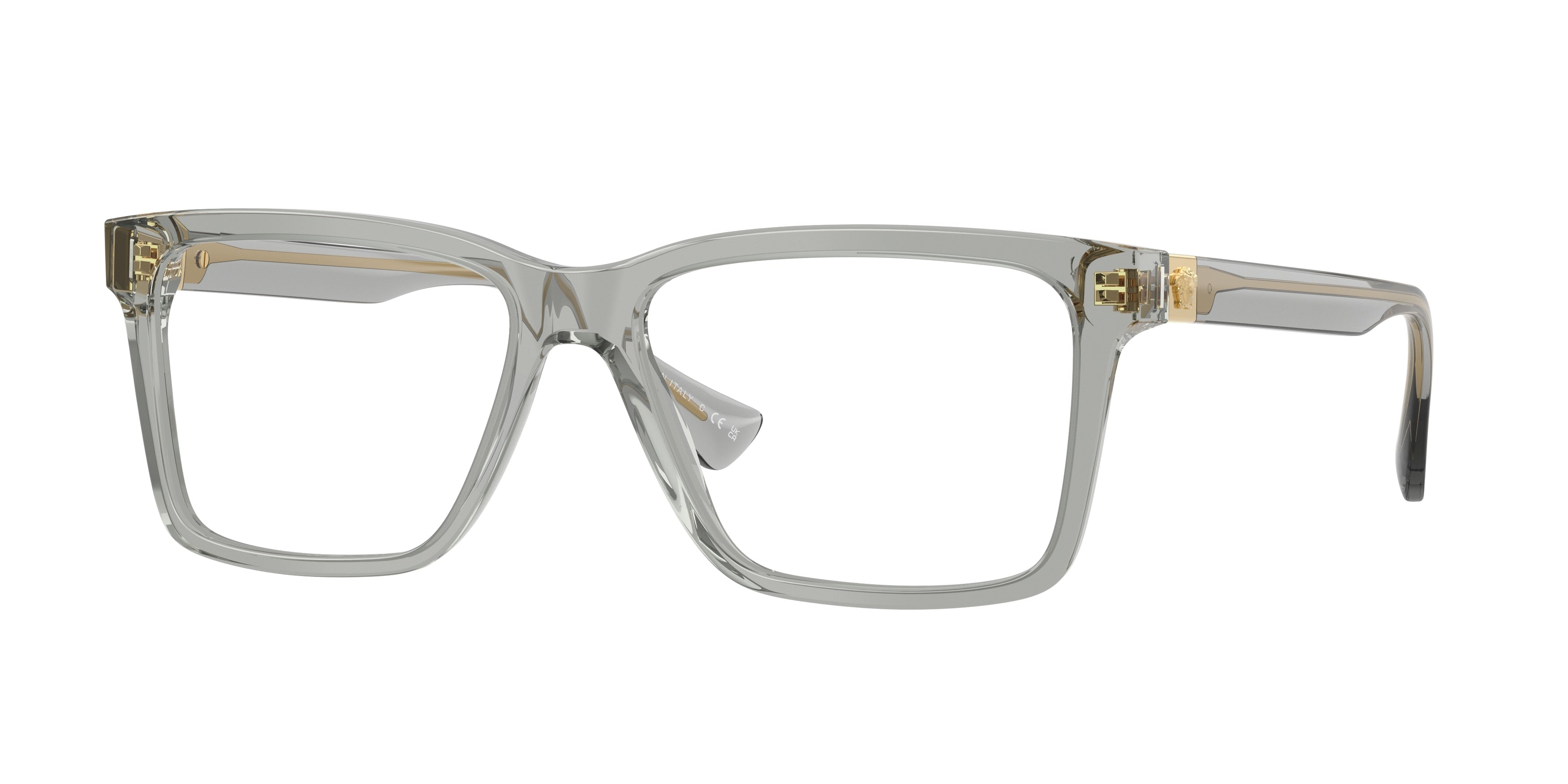 Versace VE3328 Rectangle Eyeglasses  5496-Transparent Grey 56-150-16 - Color Map Grey