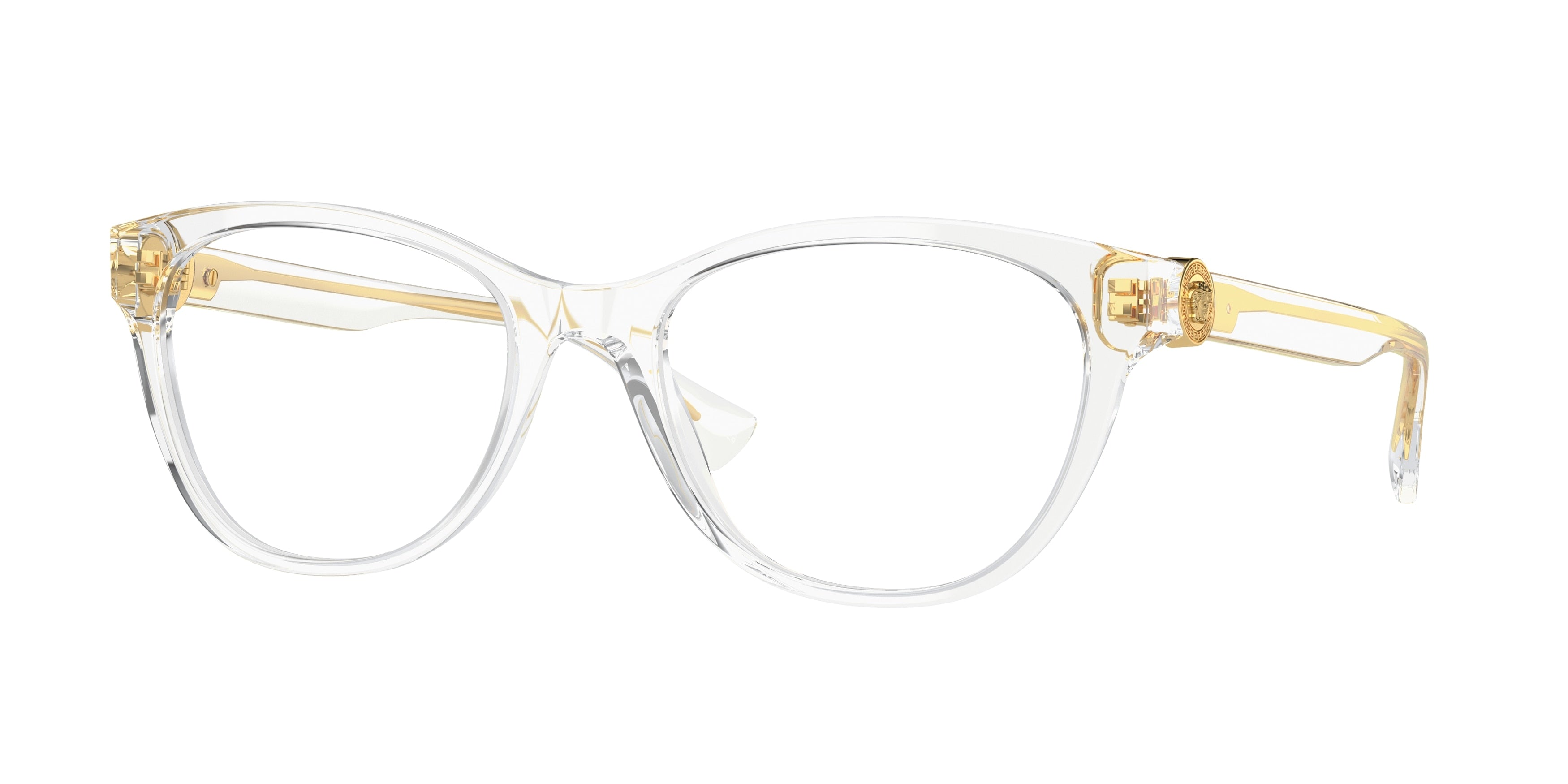 Versace VE3330 Cat Eye Eyeglasses  148-Crystal 55-145-19 - Color Map Transparent