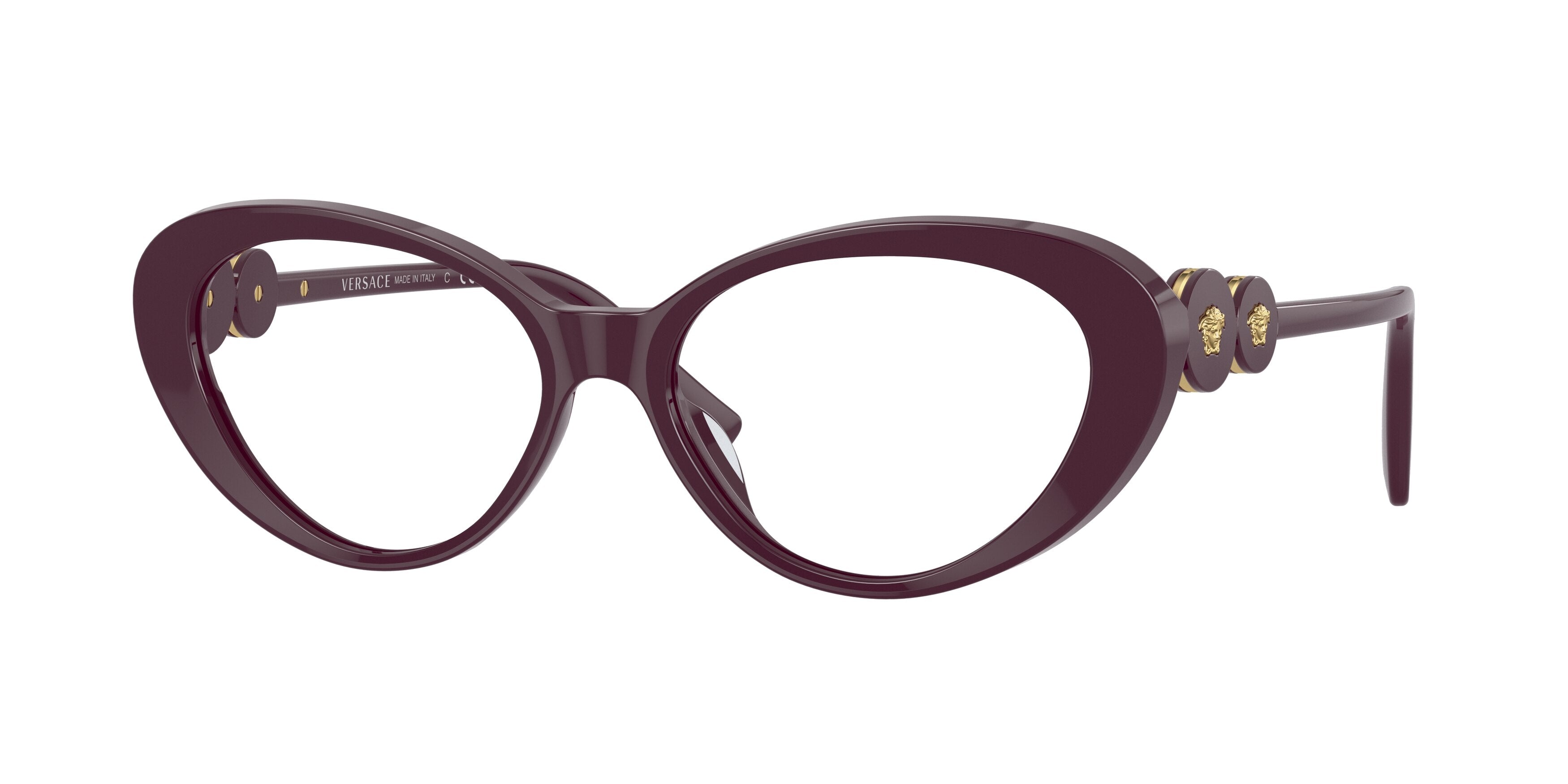 Versace VE3331U Cat Eye Eyeglasses  5382-Bordeaux 55-140-16 - Color Map Red