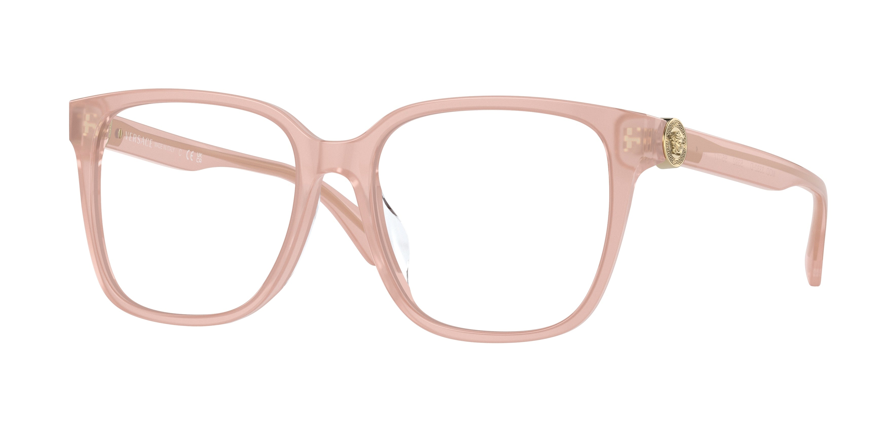 Versace VE3332D Square Eyeglasses  5392-Opal Pink 55-145-17 - Color Map Pink