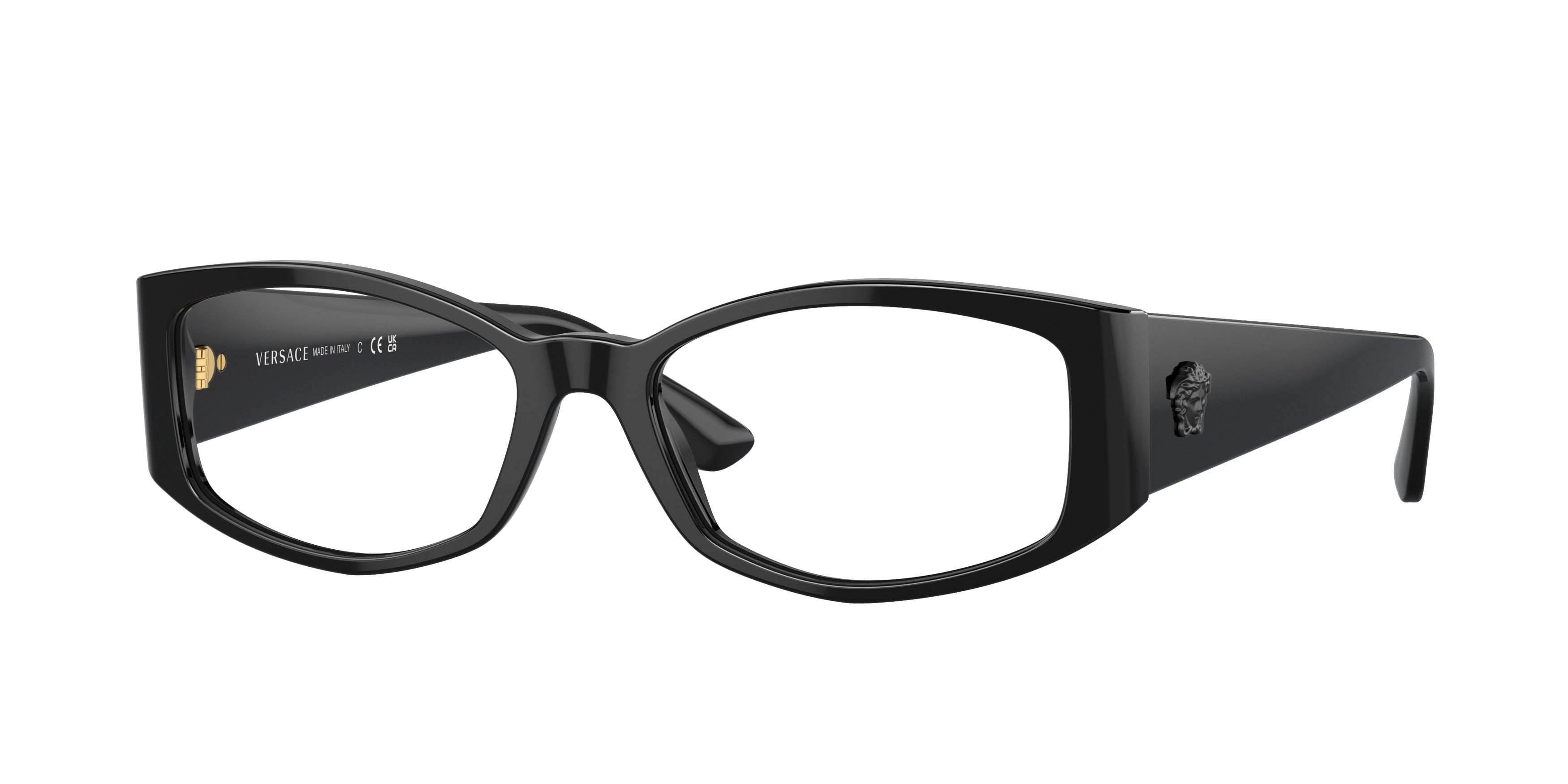 Versace VE3343 Irregular Eyeglasses  GB1-Black 54-145-17 - Color Map Black