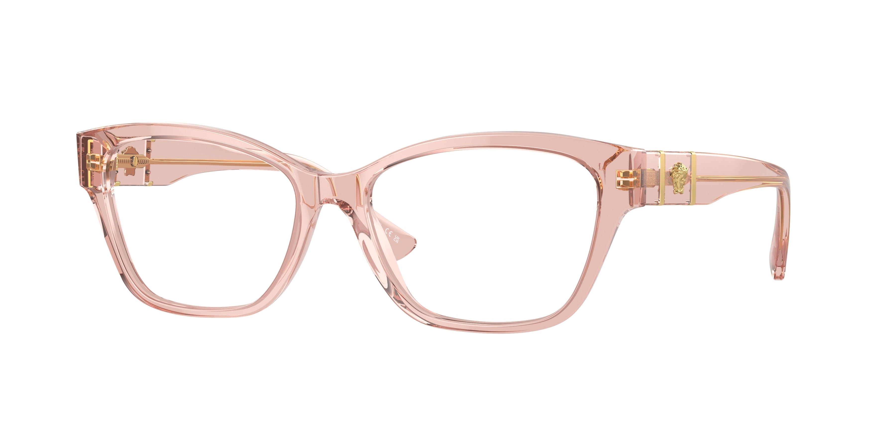 Versace VE3344F Cat Eye Eyeglasses  5434-Brown Transparent 54-140-16 - Color Map Brown
