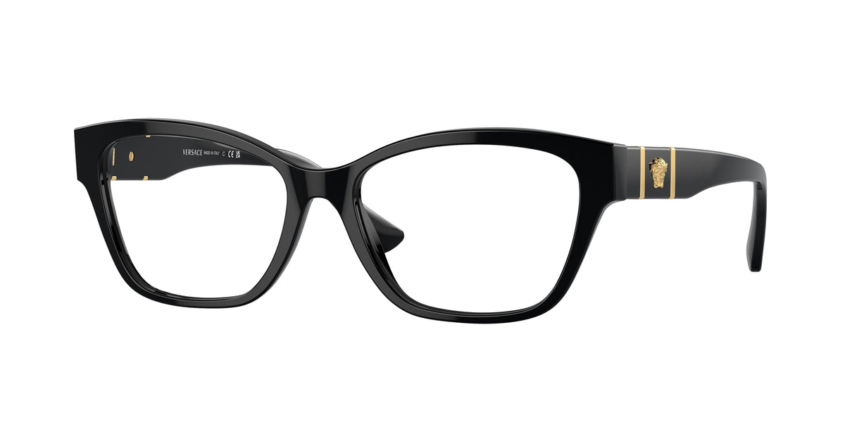 Versace VE3344 Cat Eye Eyeglasses for Women — Free Shipping - 52-140-16 / GB1-Black