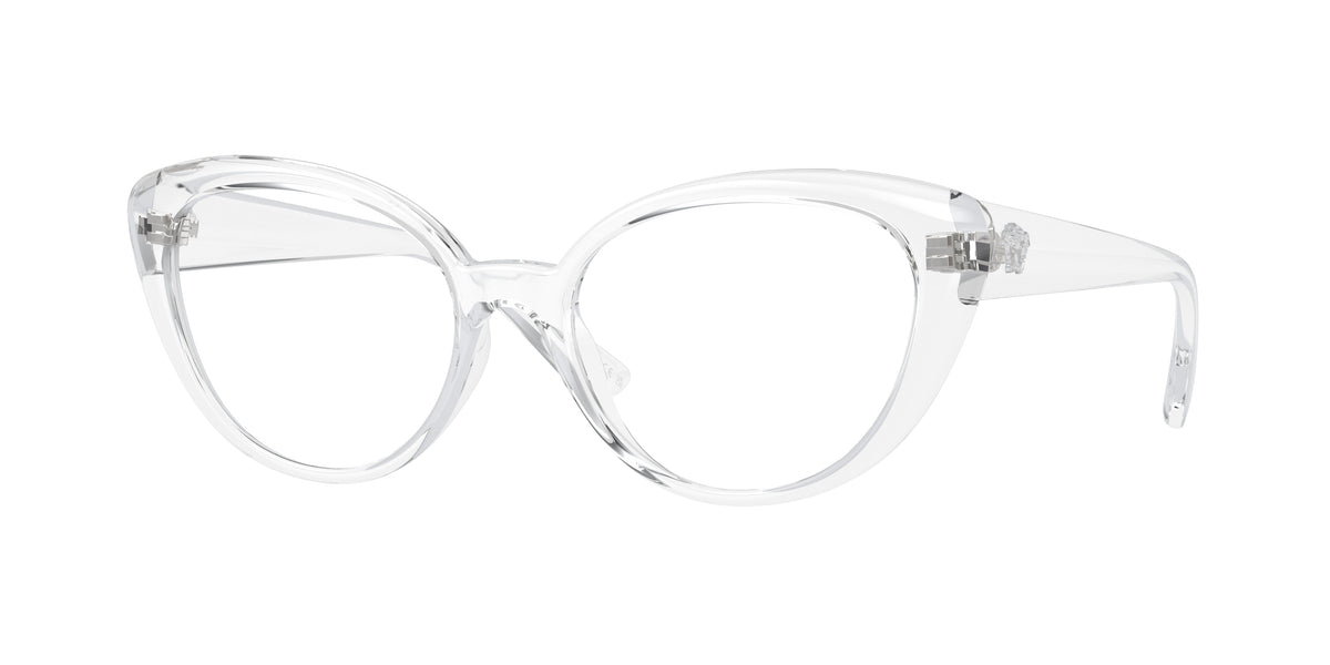 Versace VE3349U Oval Eyeglasses  148-Crystal 53-140-17 - Color Map Transparent