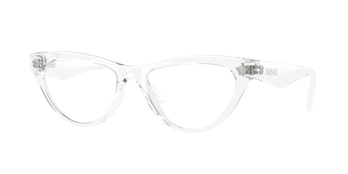 Versace VE3364U Cat Eye Eyeglasses  148-Crystal 52-145-17 - Color Map Transparent