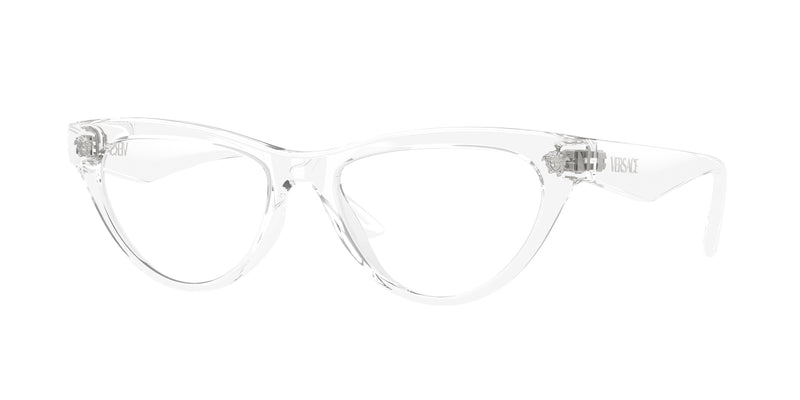 Versace VE3364U Cat Eye Eyeglasses  148-Crystal 52-145-17 - Color Map Transparent