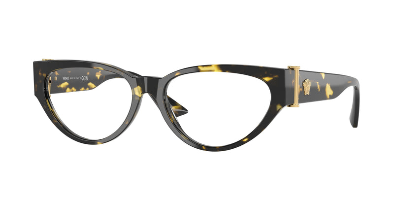 Versace VE3366 Cat Eye Eyeglasses  5428-Brown Yellow Havana 55-140-16 - Color Map Tortoise