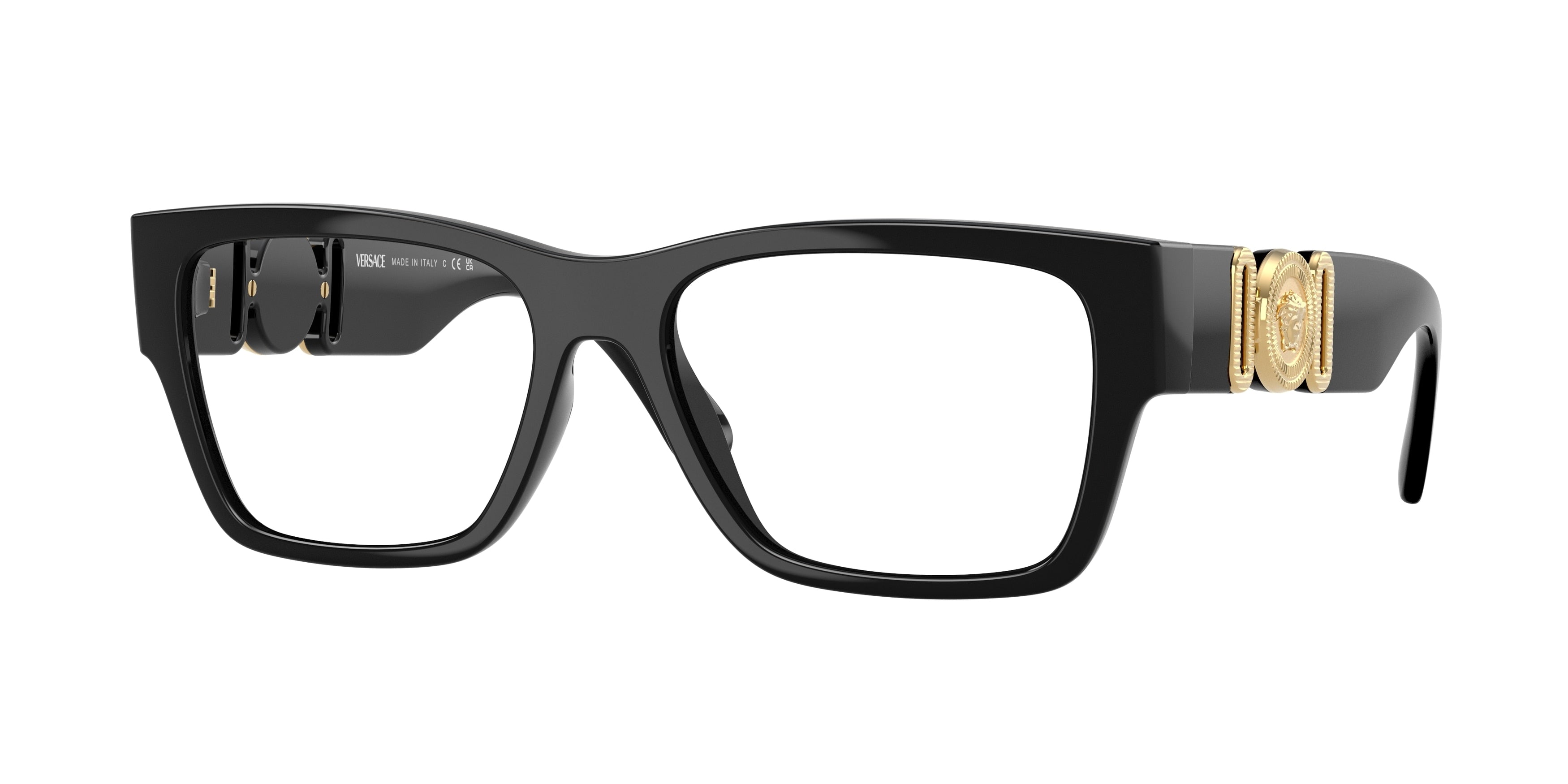 Versace VE3368U Square Eyeglasses  GB1-Black 55-140-17 - Color Map Black
