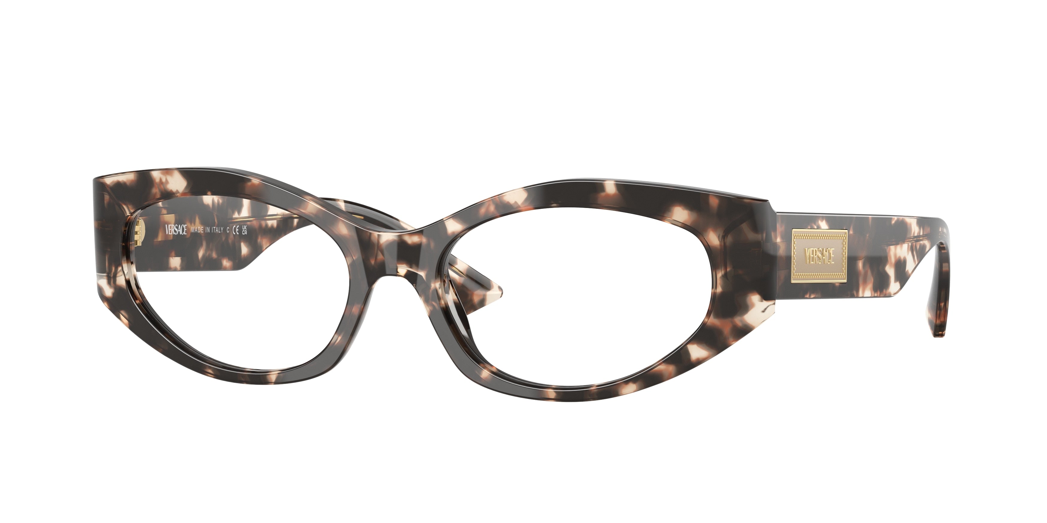 Versace VE3369F Irregular Eyeglasses  5498-Havana Grey 53-140-17 - Color Map Tortoise