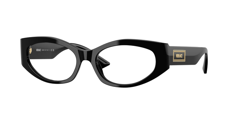 Versace VE3369F Irregular Eyeglasses  GB1-Black 53-140-17 - Color Map Black