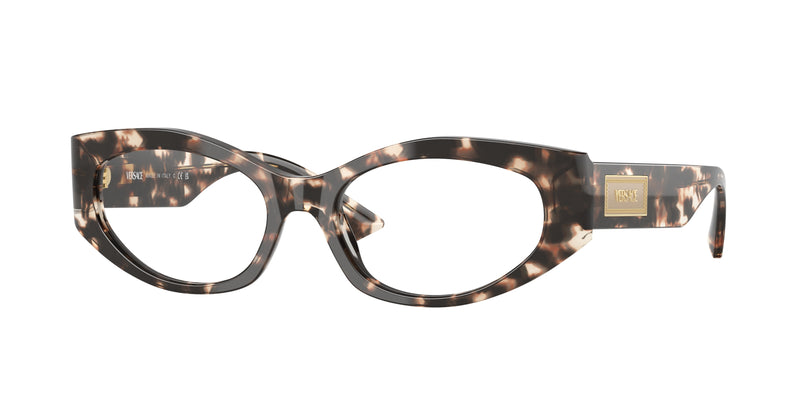 Versace VE3369 Irregular Eyeglasses  5498-Havana Grey 53-140-17 - Color Map Tortoise