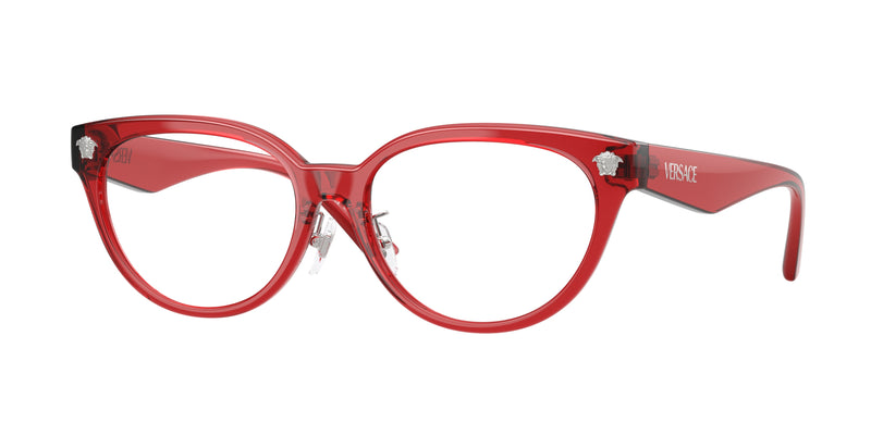 Versace VE3370D Phantos Eyeglasses  5495-Red Transparent 54-145-16 - Color Map Red