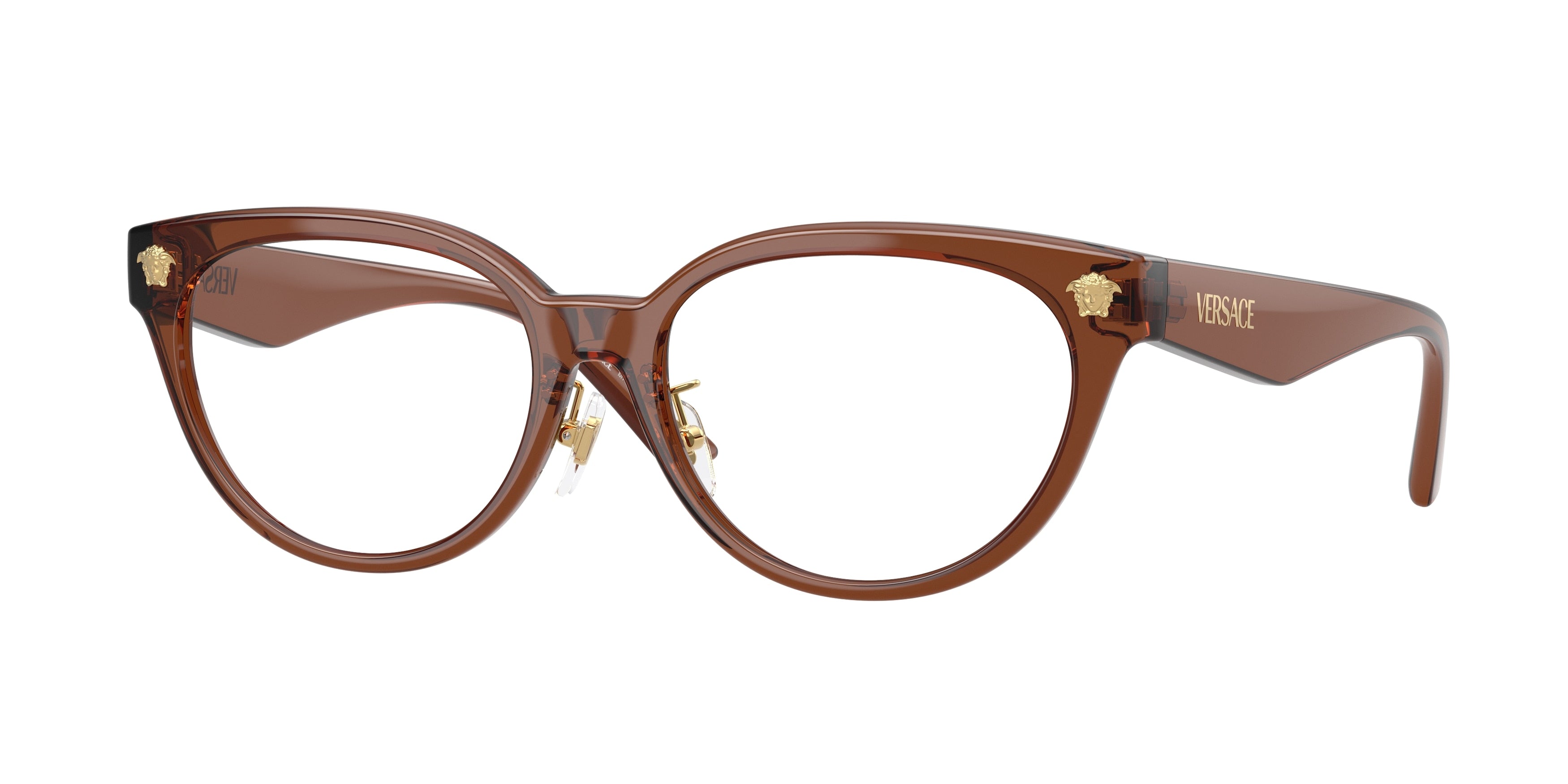 Versace VE3370D Phantos Eyeglasses  5508-Brown Transparent 54-145-16 - Color Map Brown