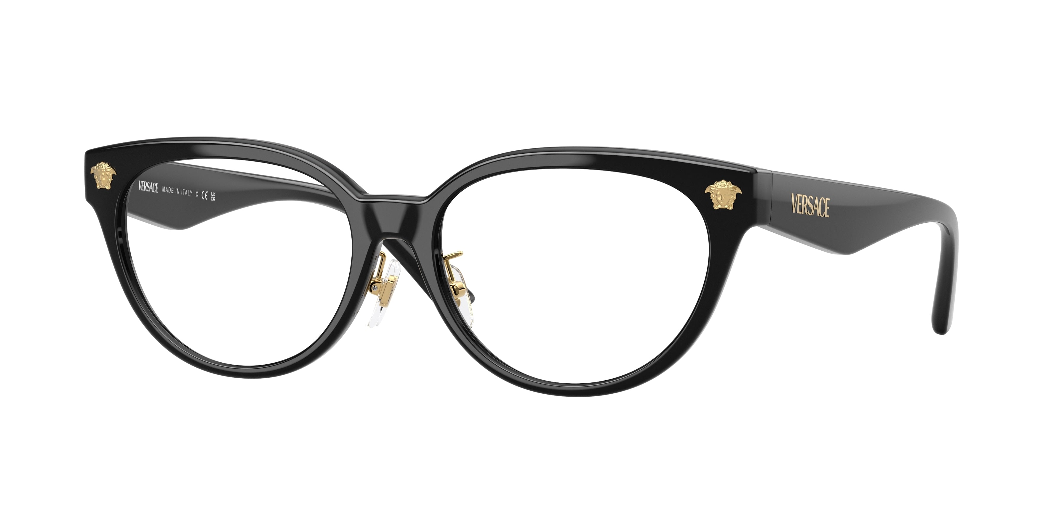 Versace VE3370D Phantos Eyeglasses  GB1-Black 54-145-16 - Color Map Black