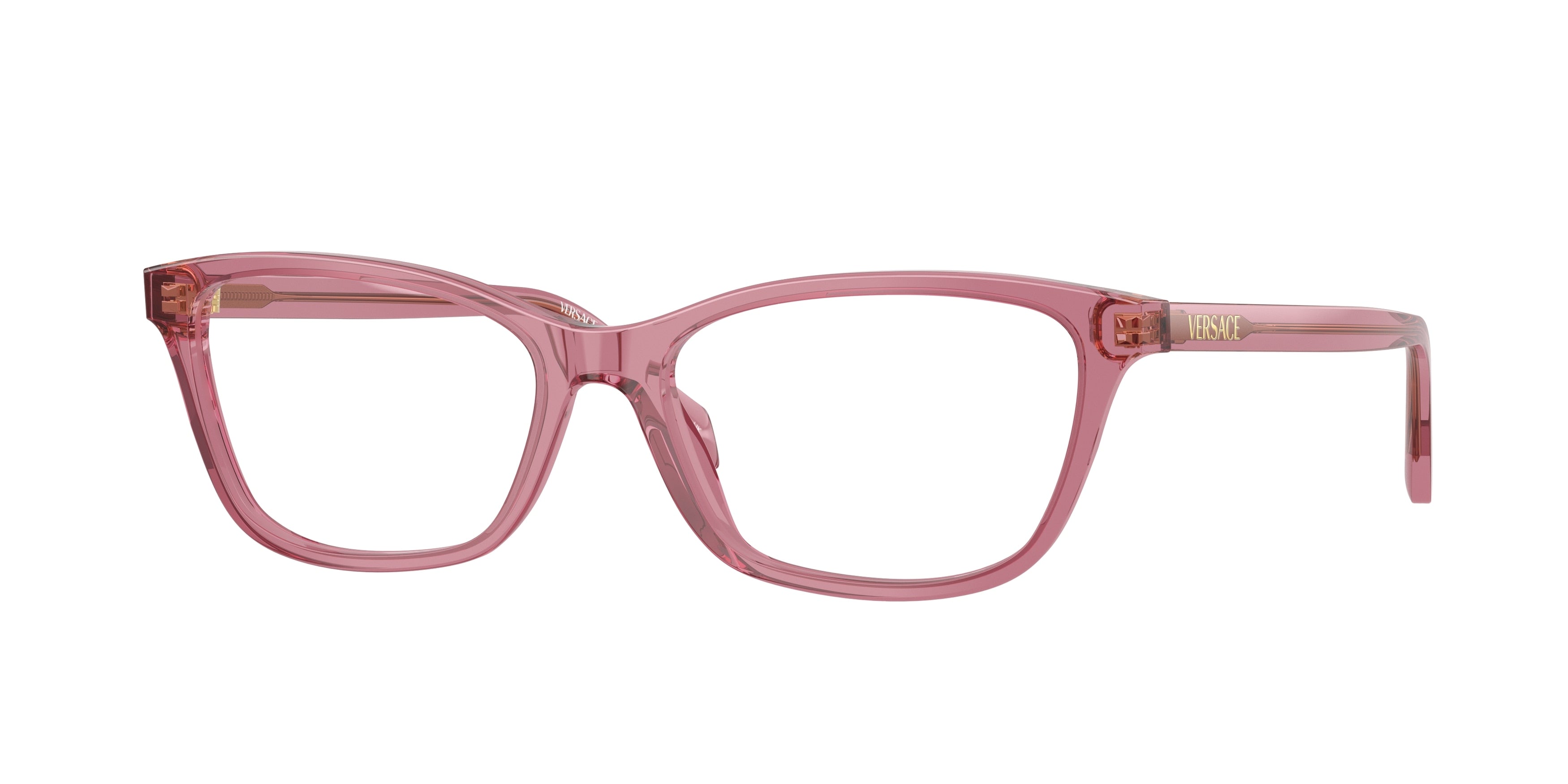 Versace VE3375F Cat Eye Eyeglasses  5234-Transparent Amarena 54-140-16 - Color Map Red