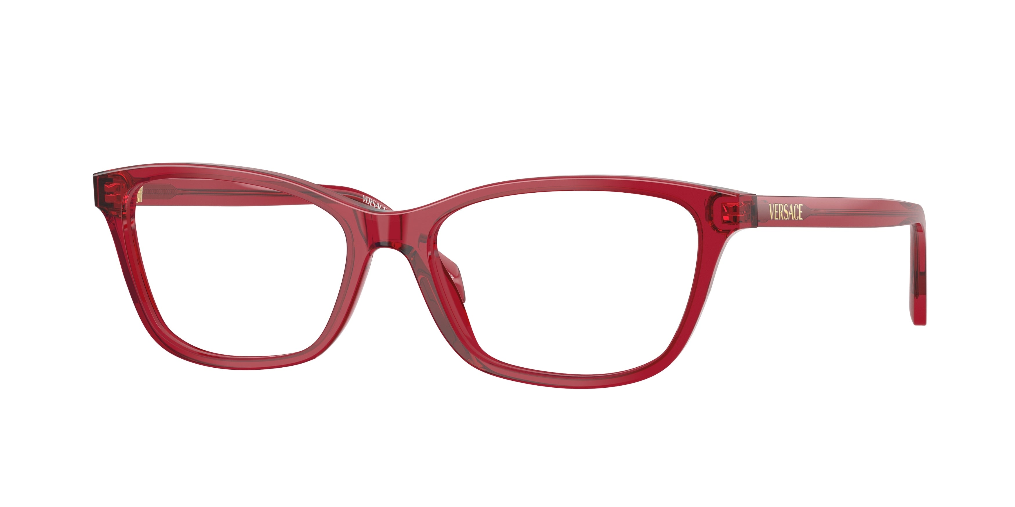 Versace VE3375 Cat Eye Eyeglasses  5520-Transparent Red 54-140-16 - Color Map Red