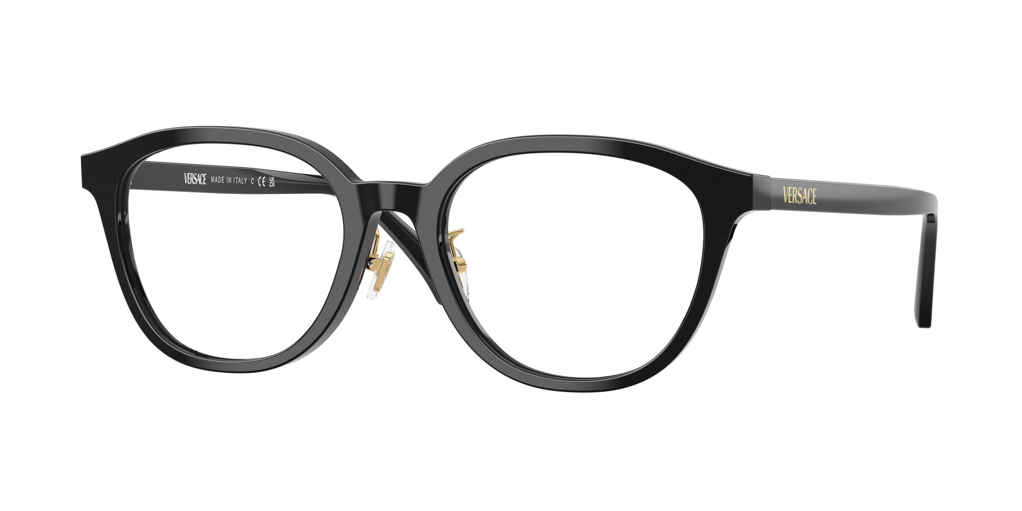 Versace VE3379D Phantos Eyeglasses  GB1-Black 53-140-19 - Color Map Black