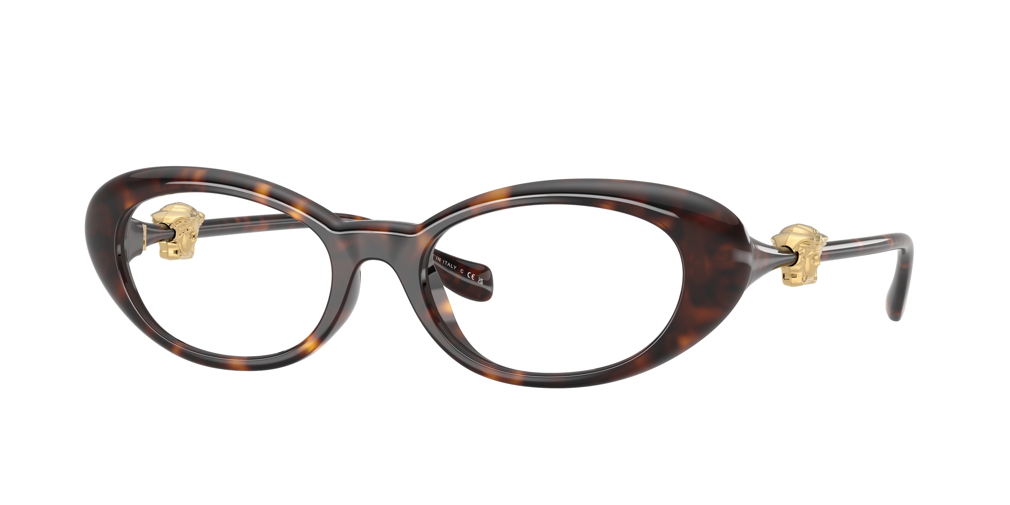 Versace VE3381U Oval Eyeglasses  108-Havana 52-140-18 - Color Map Tortoise