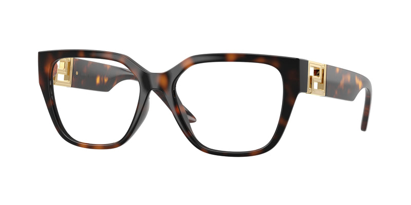 Versace VE3387U Square Eyeglasses  108-Havana 54-140-16 - Color Map Tortoise