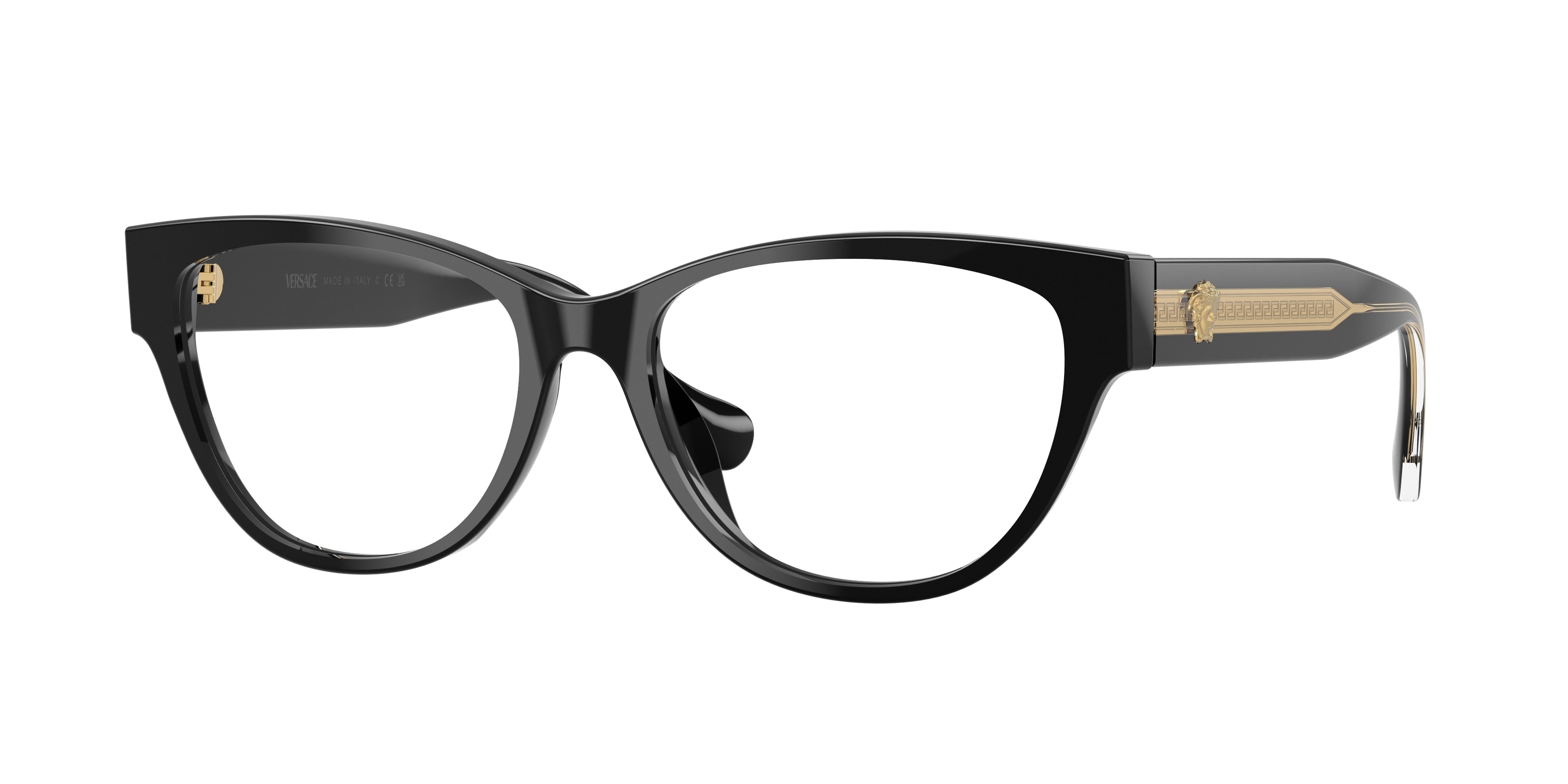 Versace VE3389U Cat Eye Eyeglasses  GB1-Black 54-145-16 - Color Map Black