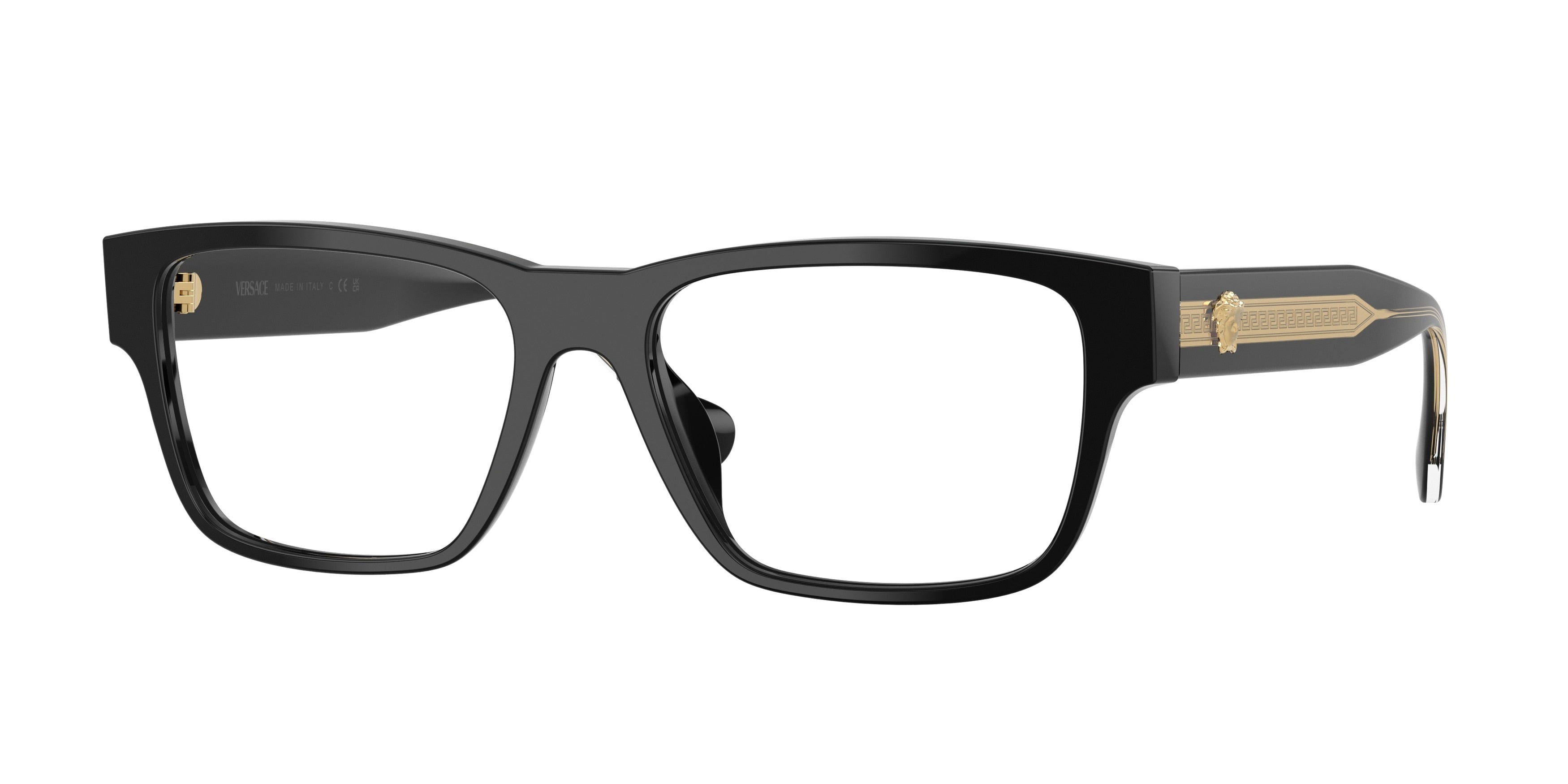 Versace VE3390U Rectangle Eyeglasses  GB1-Black 56-145-17 - Color Map Black