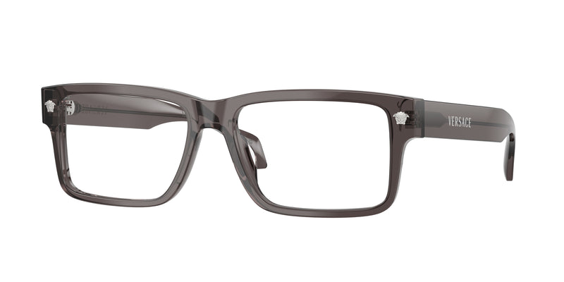Versace VE3391U Rectangle Eyeglasses  5389-Dark Grey Transparent 56-140-16 - Color Map Grey