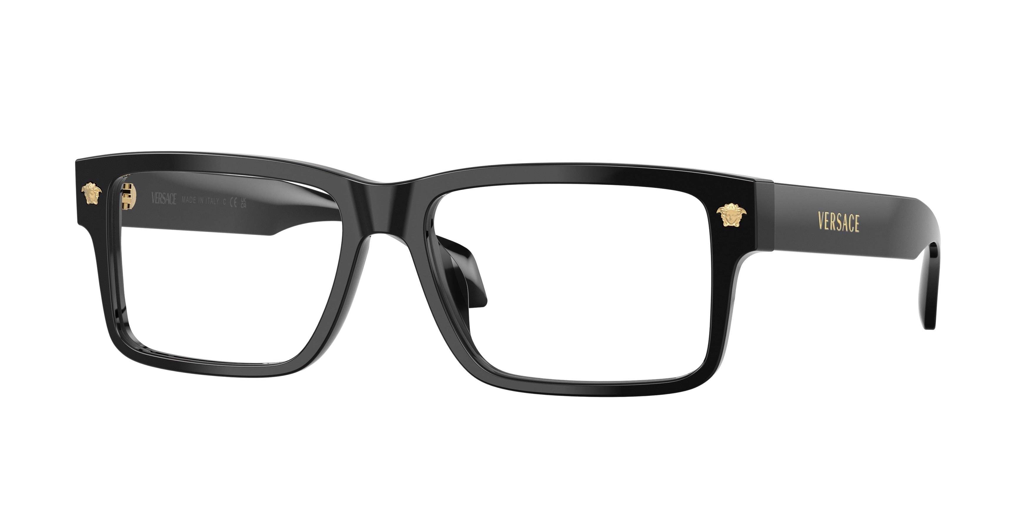 Versace VE3391U Rectangle Eyeglasses  GB1-Black 56-140-16 - Color Map Black