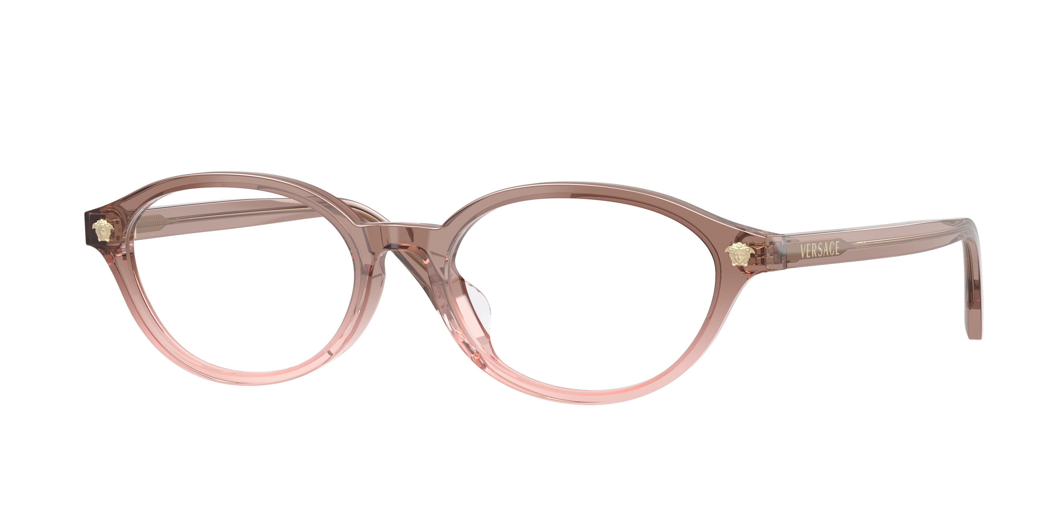 Versace VE3393D Oval Eyeglasses  5435-Brown/Pink 53-140-17 - Color Map Brown