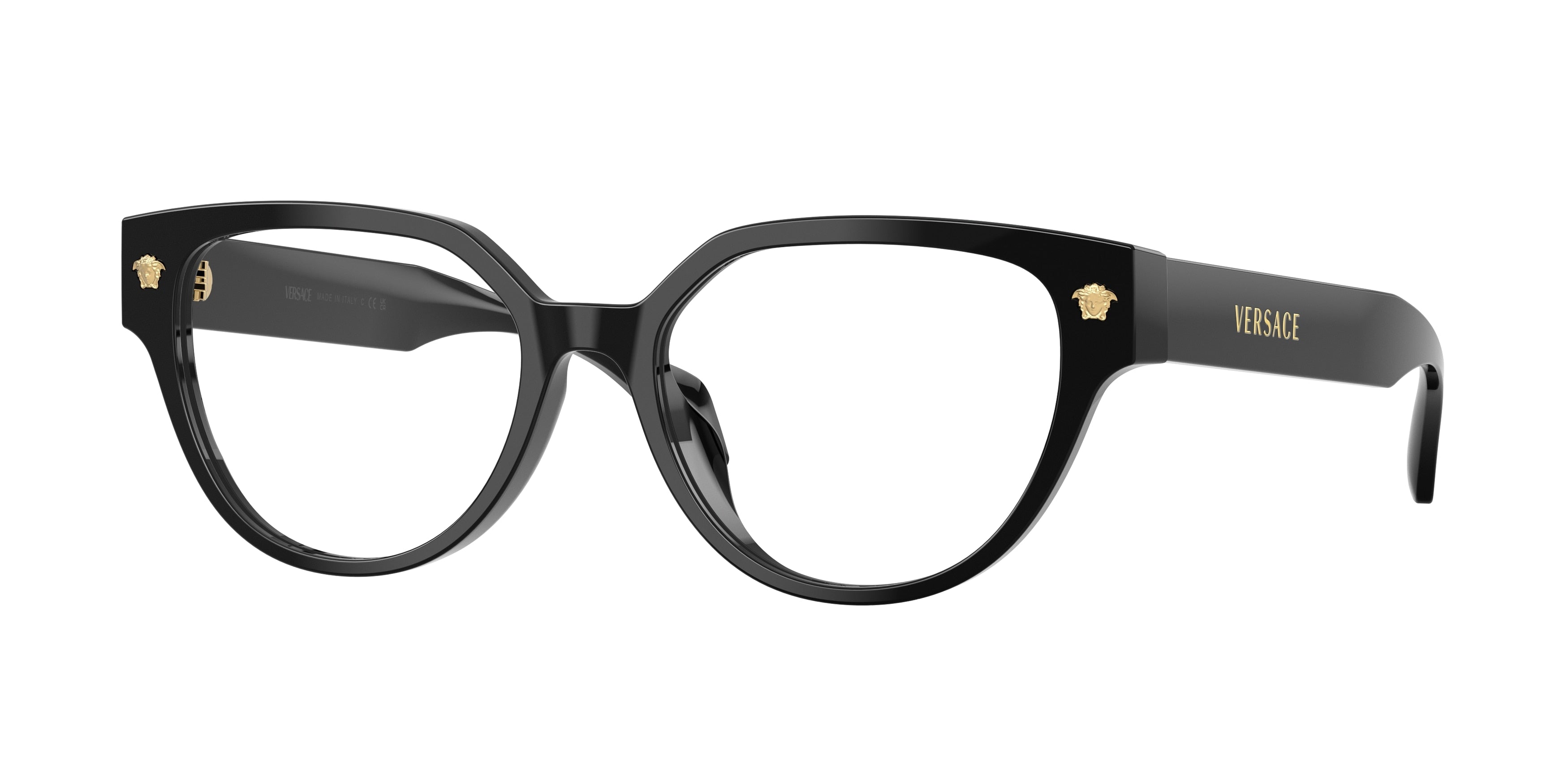 Versace VE3394D Cat Eye Eyeglasses  GB1-Black 53-140-17 - Color Map Black