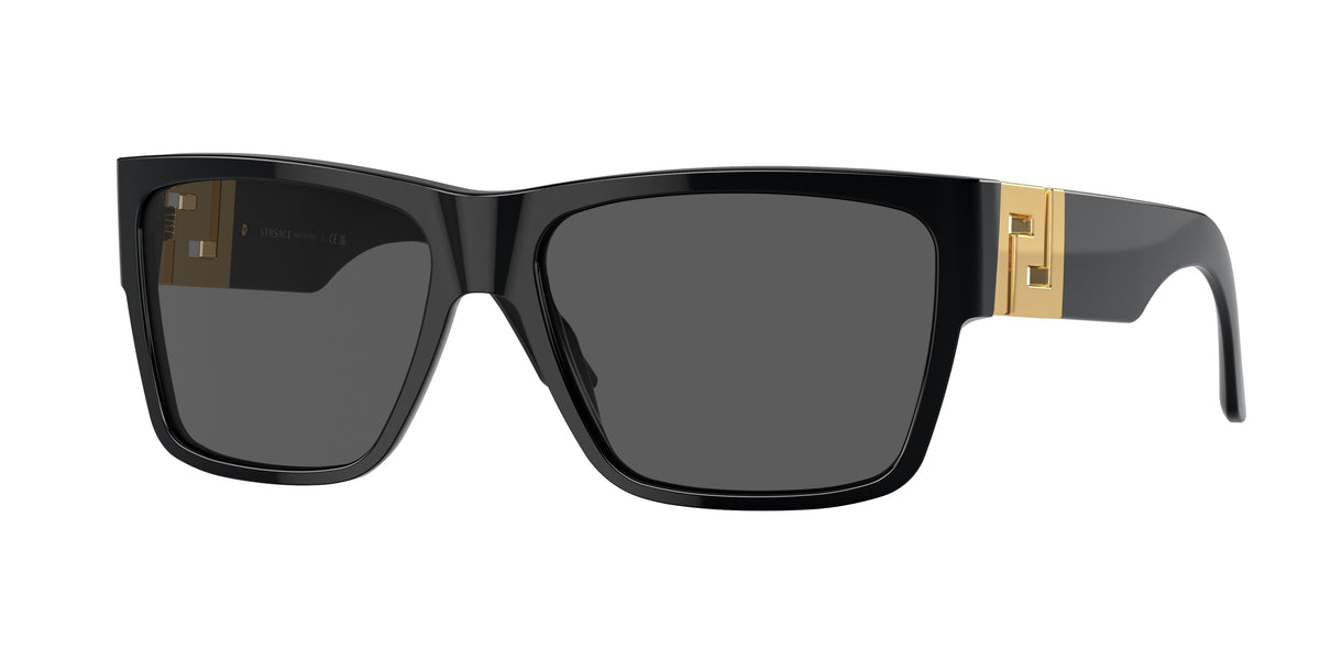 Versace Sunglasses MOD.4296 GB1/81 Shiny Black Square Frames w/ Dark Grey Lenses Versace, Square Sunglasses, VE 4296 GB1/87, Unisex Black  main image 2