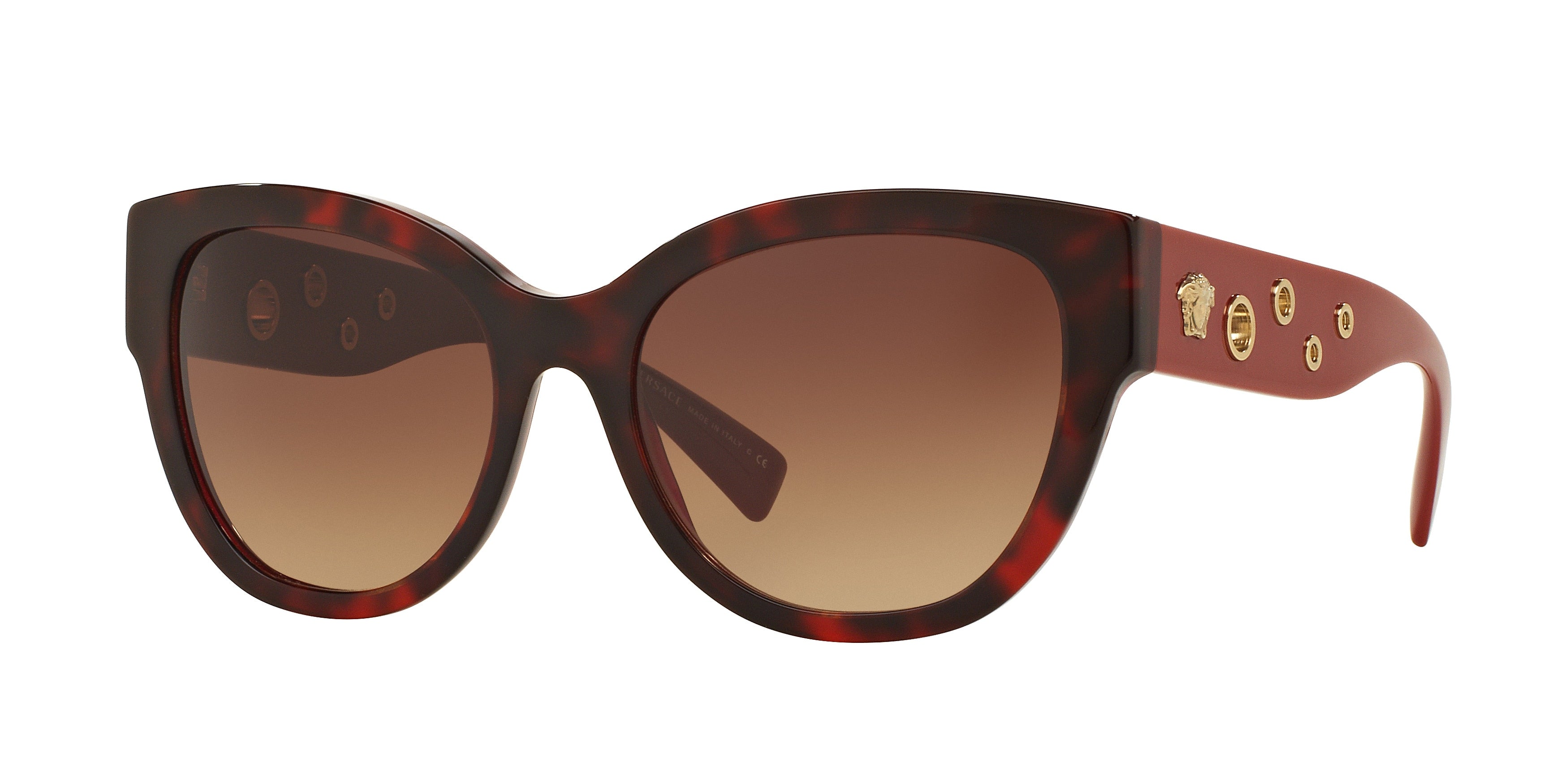 Versace VE4314 Butterfly Sunglasses  518413-Havana/Bordeaux 56-140-18 - Color Map Red