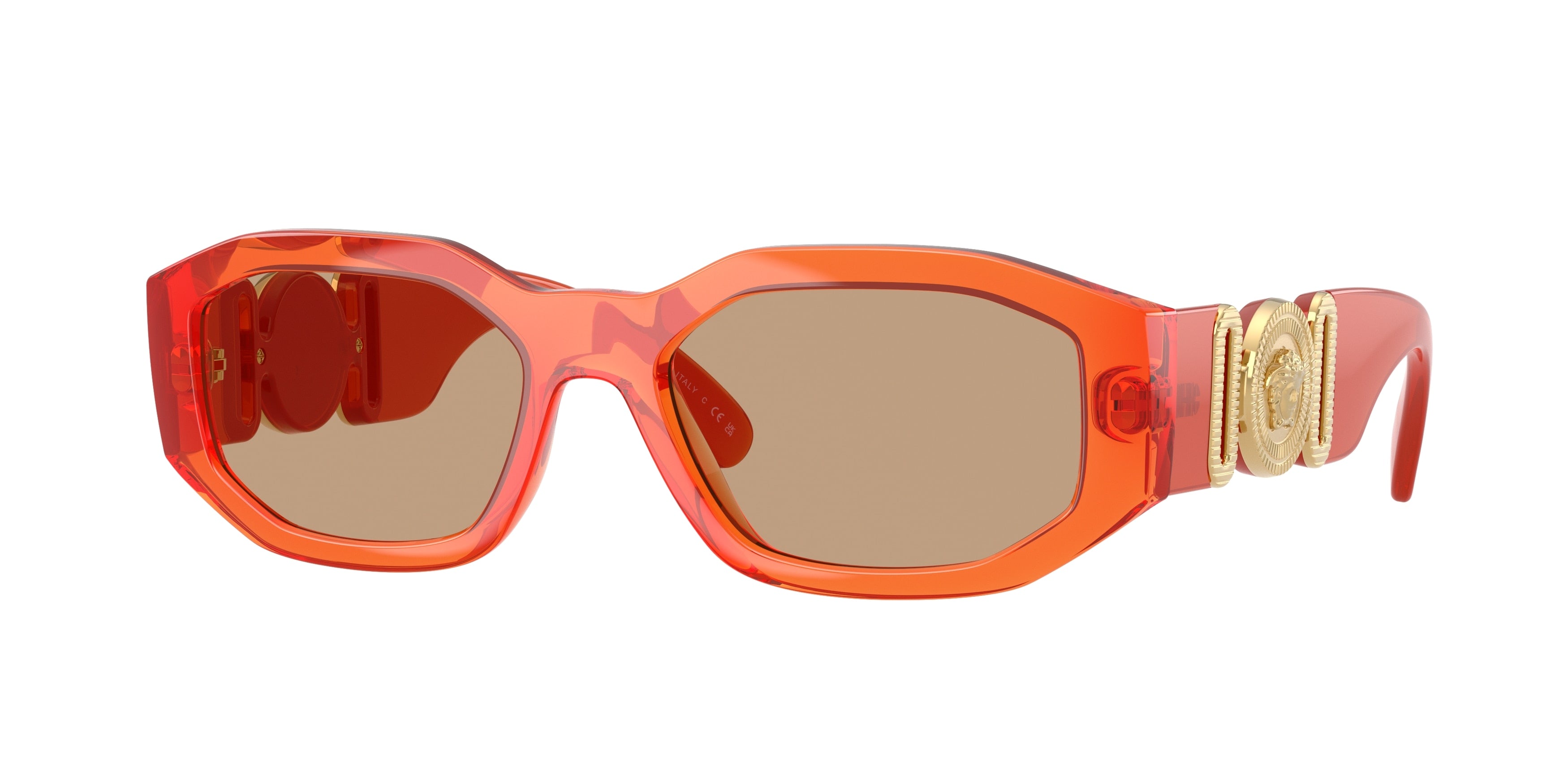 Versace VE4361 Irregular Sunglasses  552763-Transparent Papaya 53-140-18 - Color Map Orange