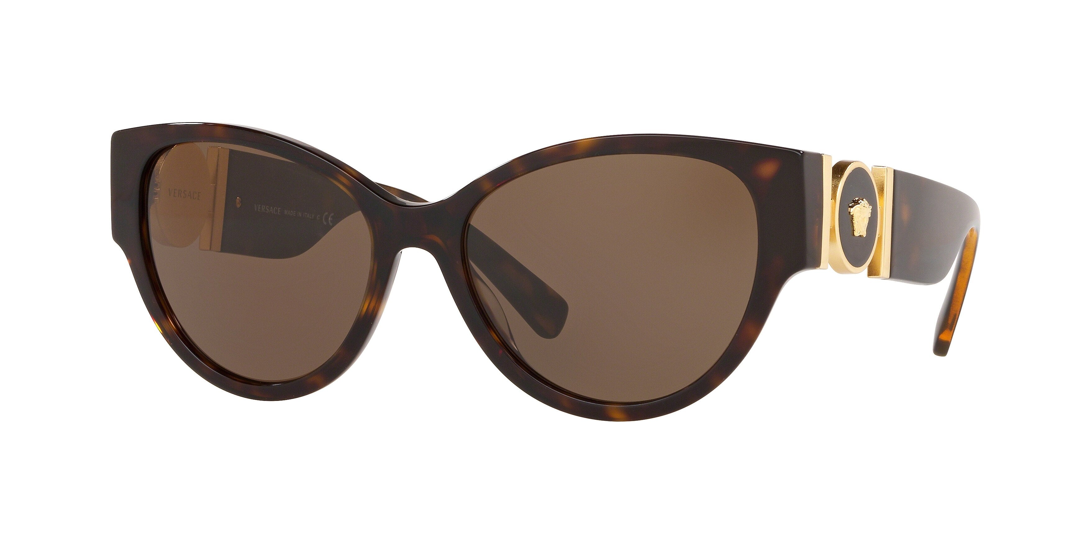 Versace VE4368 Cat Eye Sunglasses  108/73-Havana 56-140-17 - Color Map Tortoise
