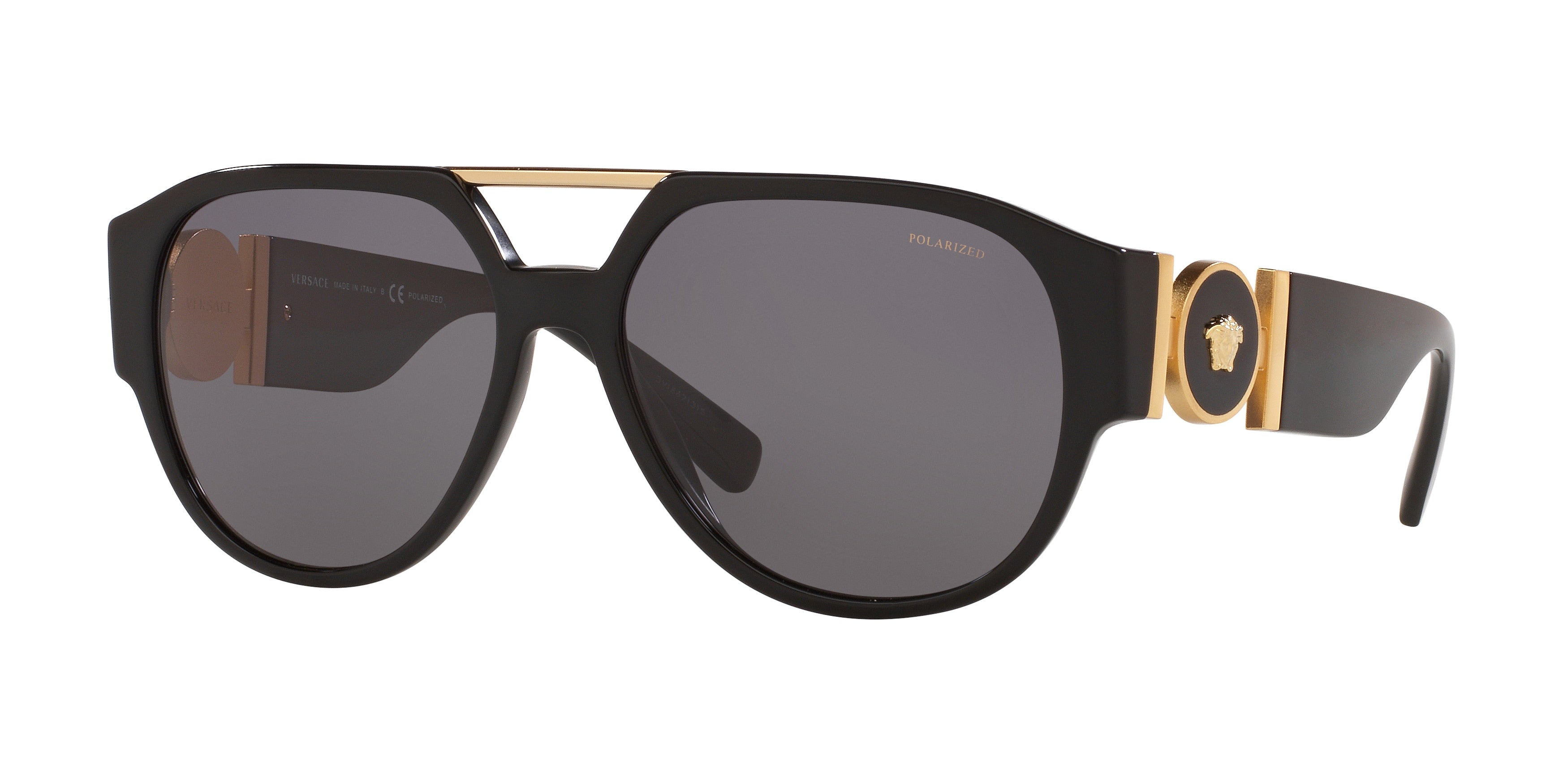 Versace VE4371 Phantos Sunglasses  GB1/81-Black 58-140-16 - Color Map Black