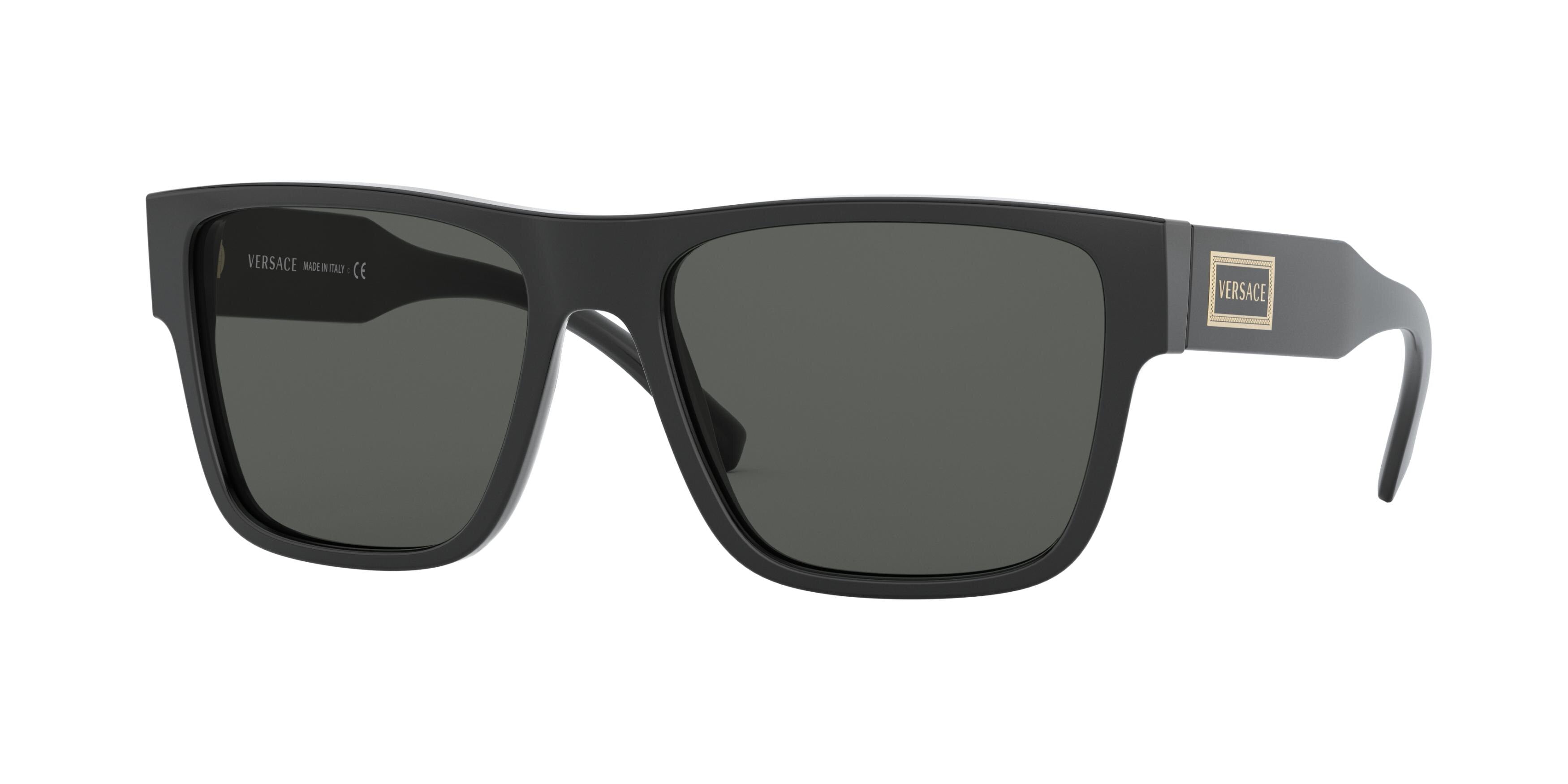 Versace VE4379 Rectangle Sunglasses  GB1/87-Black 56-140-17 - Color Map Black