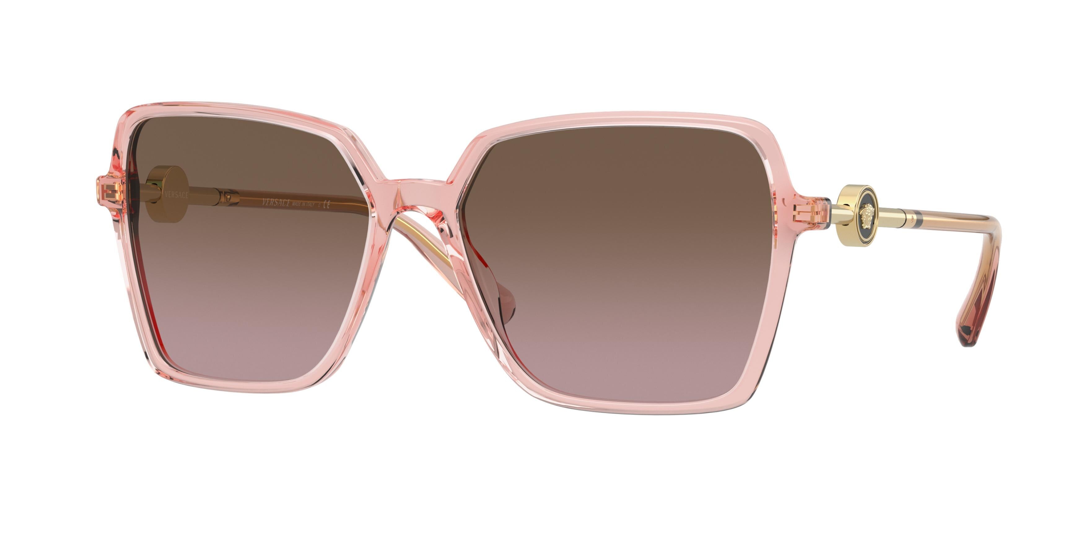 Versace VE4396F Square Sunglasses  532214-Transparent Pink 58-140-16 - Color Map Pink