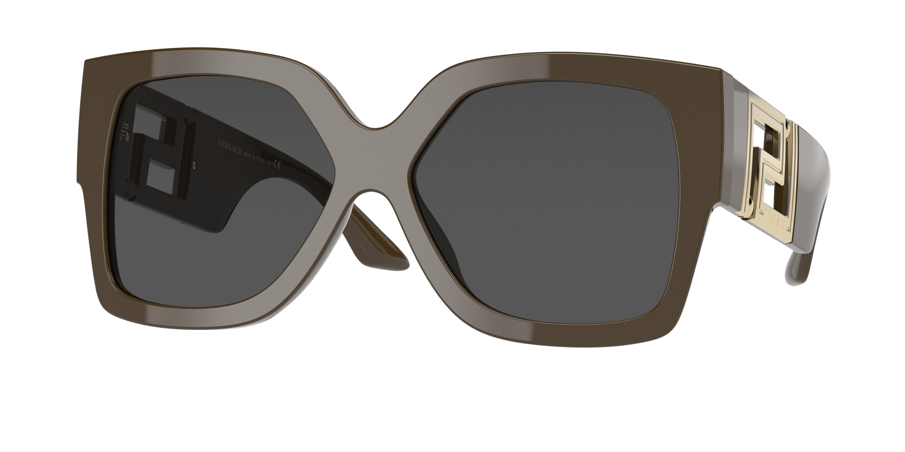Versace VE4402 Rectangle Sunglasses  535087-Brown/Green 59-140-16 - Color Map Brown