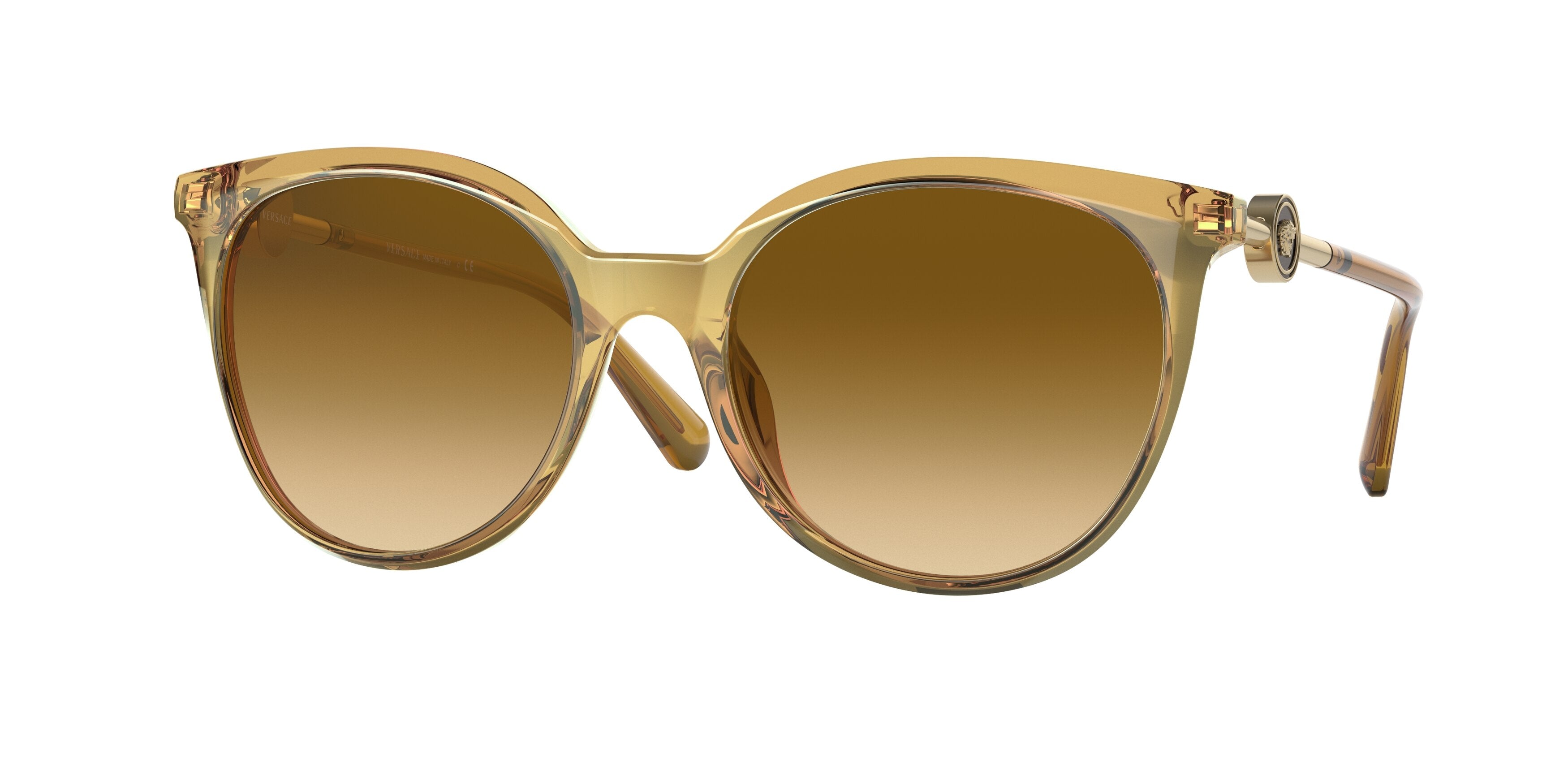 Versace VE4404 Phantos Sunglasses  53472L-Transparent Honey 55-140-19 - Color Map Yellow