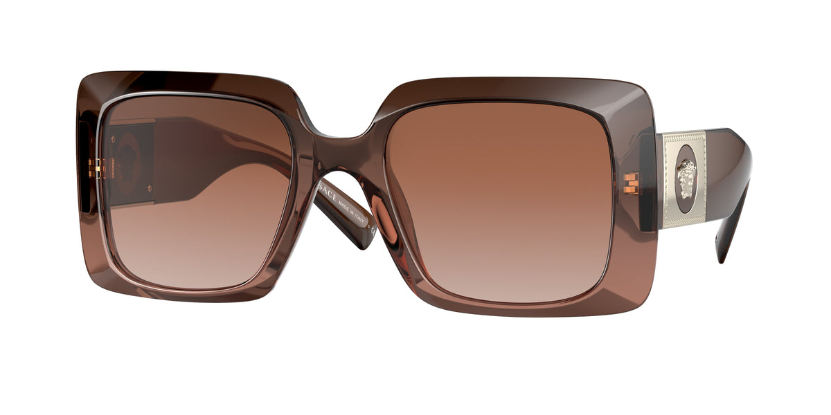 Versace VE4405 Rectangle Sunglasses  533213-Transparent Brown Gradient 54-140-22 - Color Map Brown