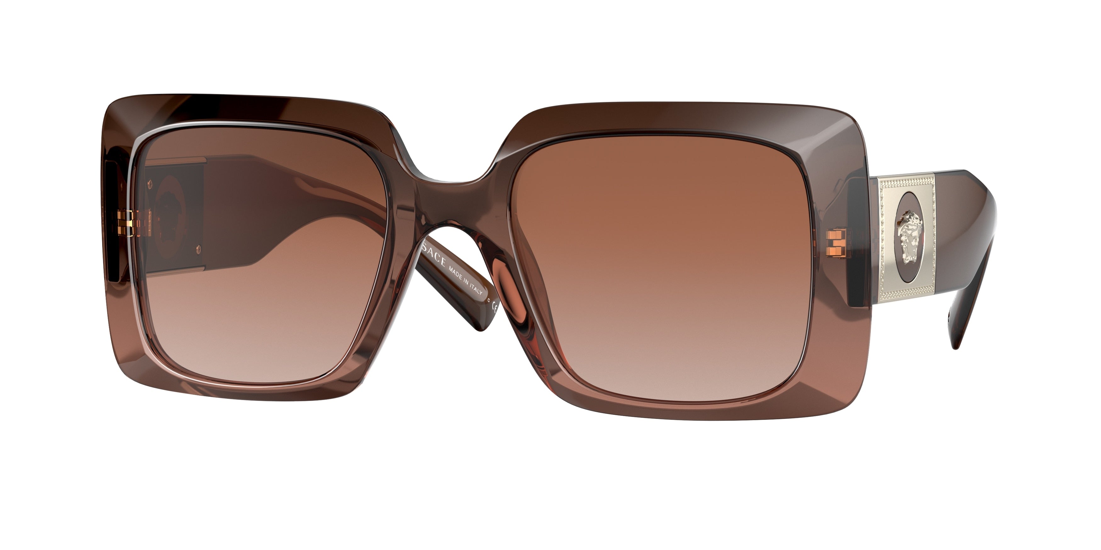Versace VE4405 Rectangle Sunglasses  533213-Transparent Brown Gradient 54-140-22 - Color Map Brown