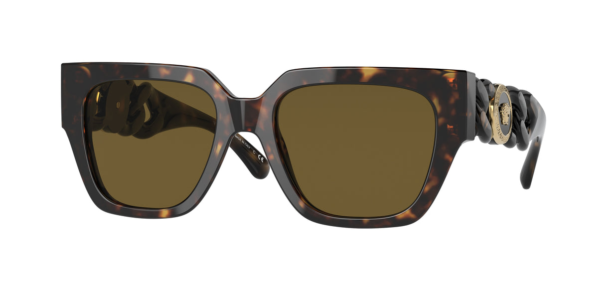 Versace VE4409 Square Sunglasses  108/73-Havana 53-140-19 - Color Map Tortoise