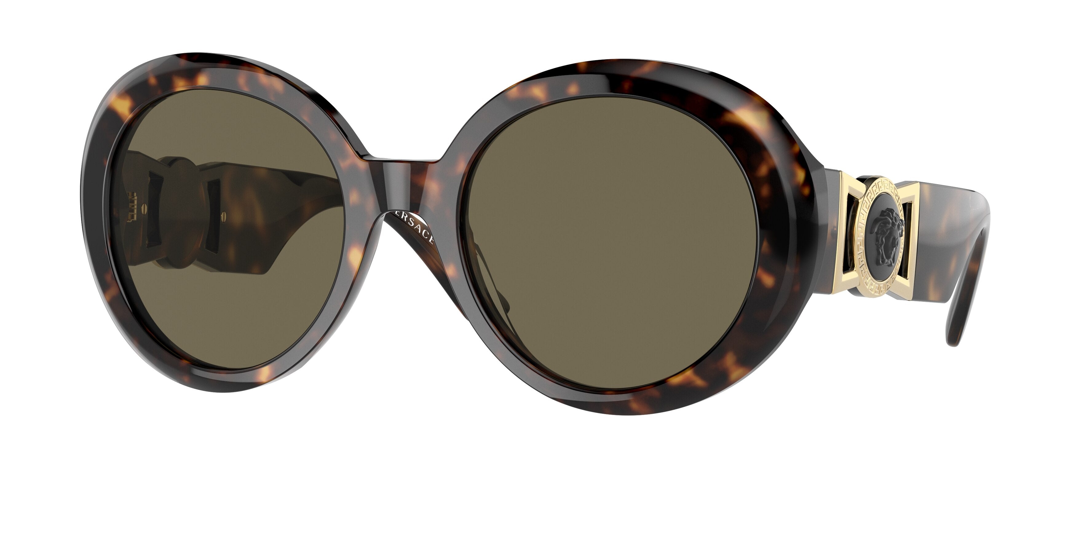 Versace VE4414 Round Sunglasses  108/3-Havana 55-145-22 - Color Map Tortoise