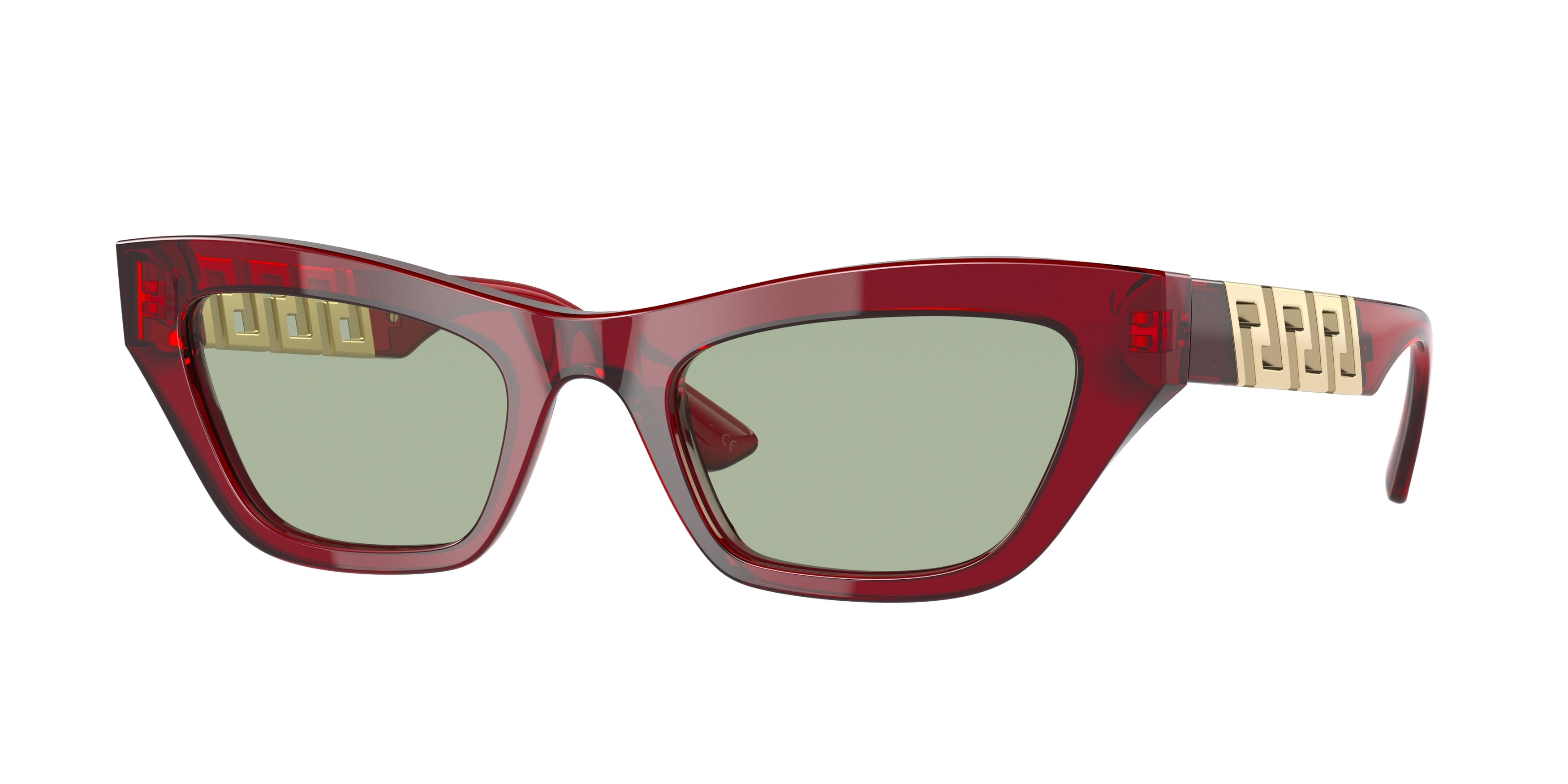 Versace VE4419 Cat Eye Sunglasses  388/2-Transparent Red 52-145-21 - Color Map Red