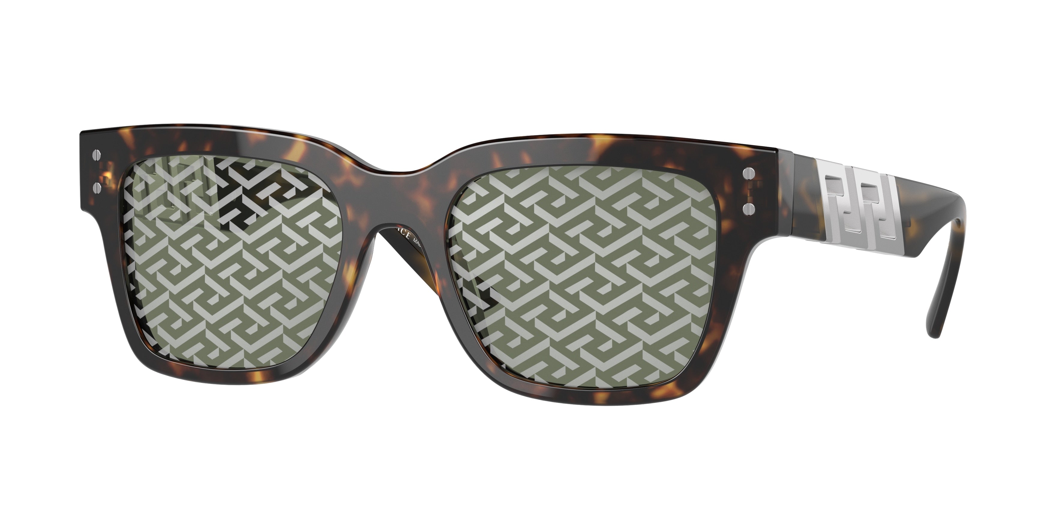 Versace VE4421F Rectangle Sunglasses  108/V8-Havana 52-145-20 - Color Map Tortoise