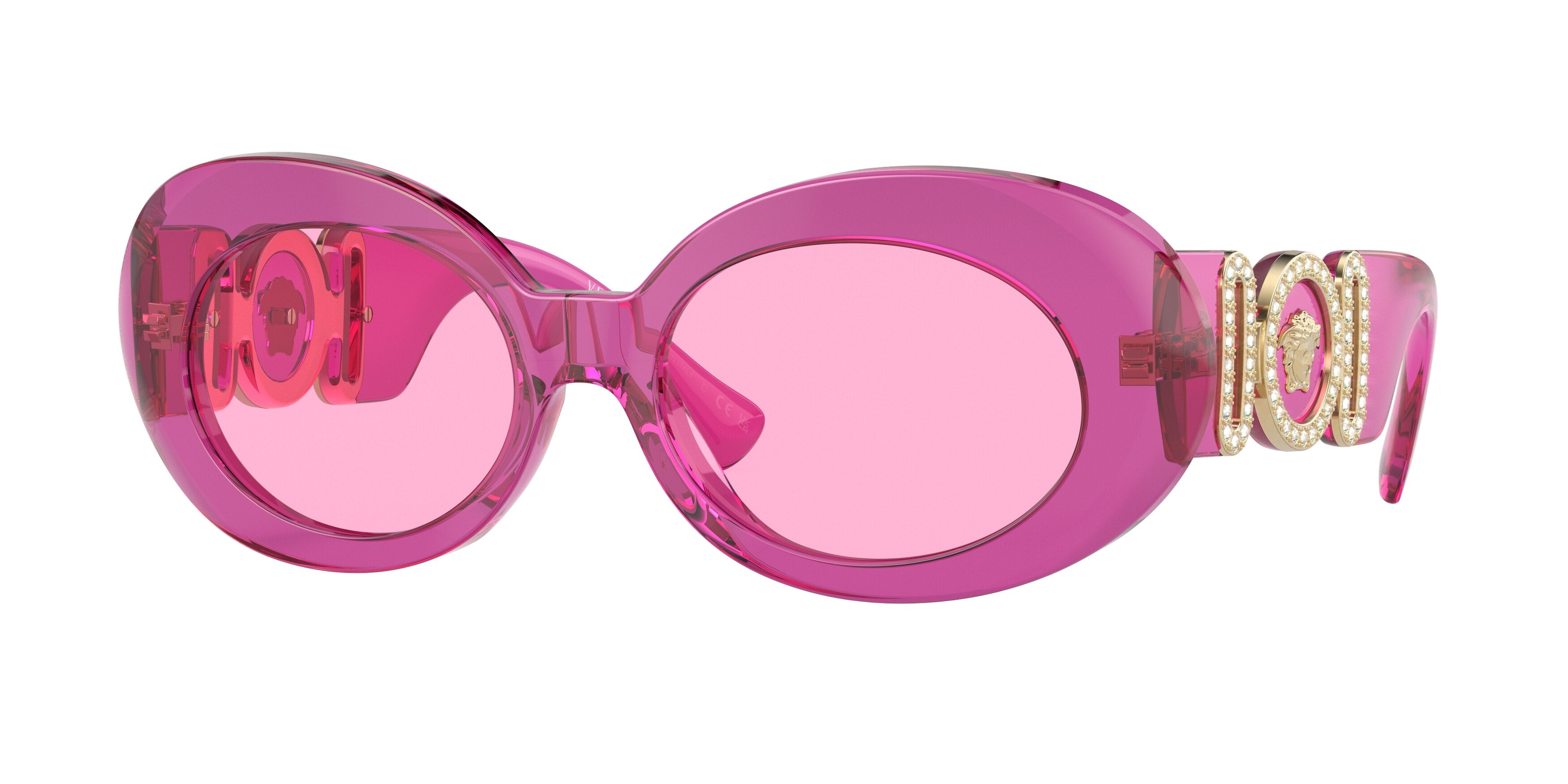 Versace VE4426BU Oval Sunglasses  5334/5-Transparent Fuxia 54-145-18 - Color Map Pink