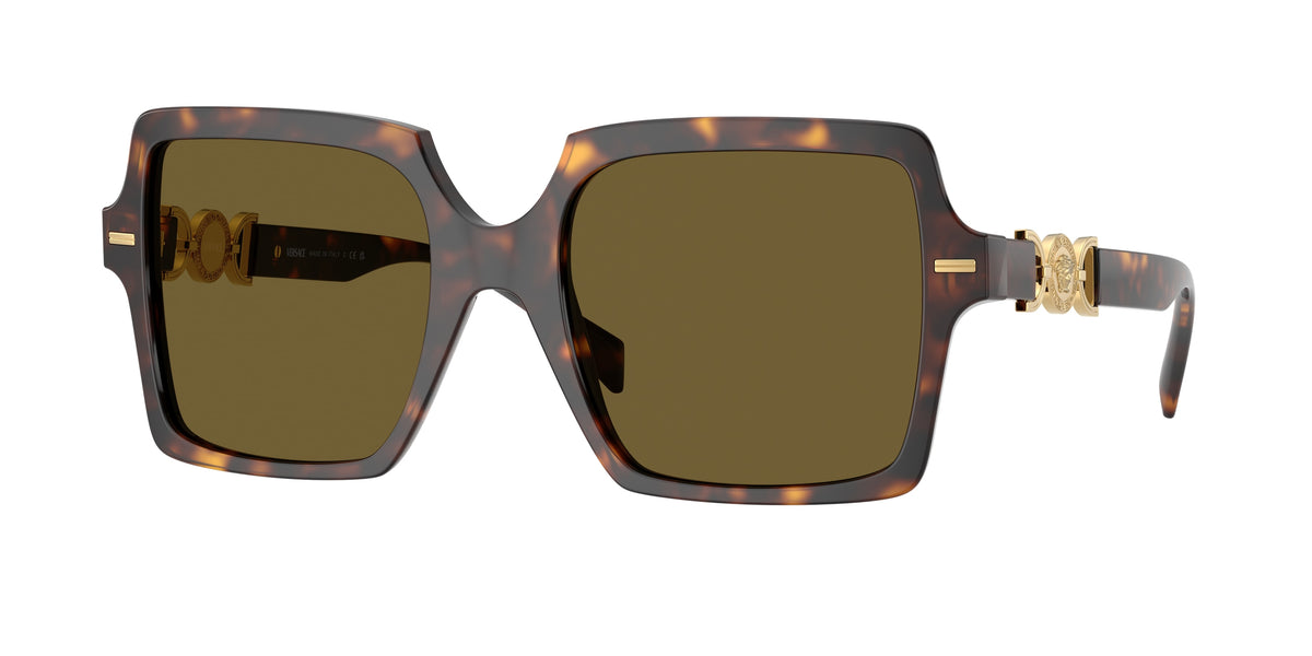 Versace VE4441 Square Sunglasses  108/73-Havana 55-140-20 - Color Map Tortoise