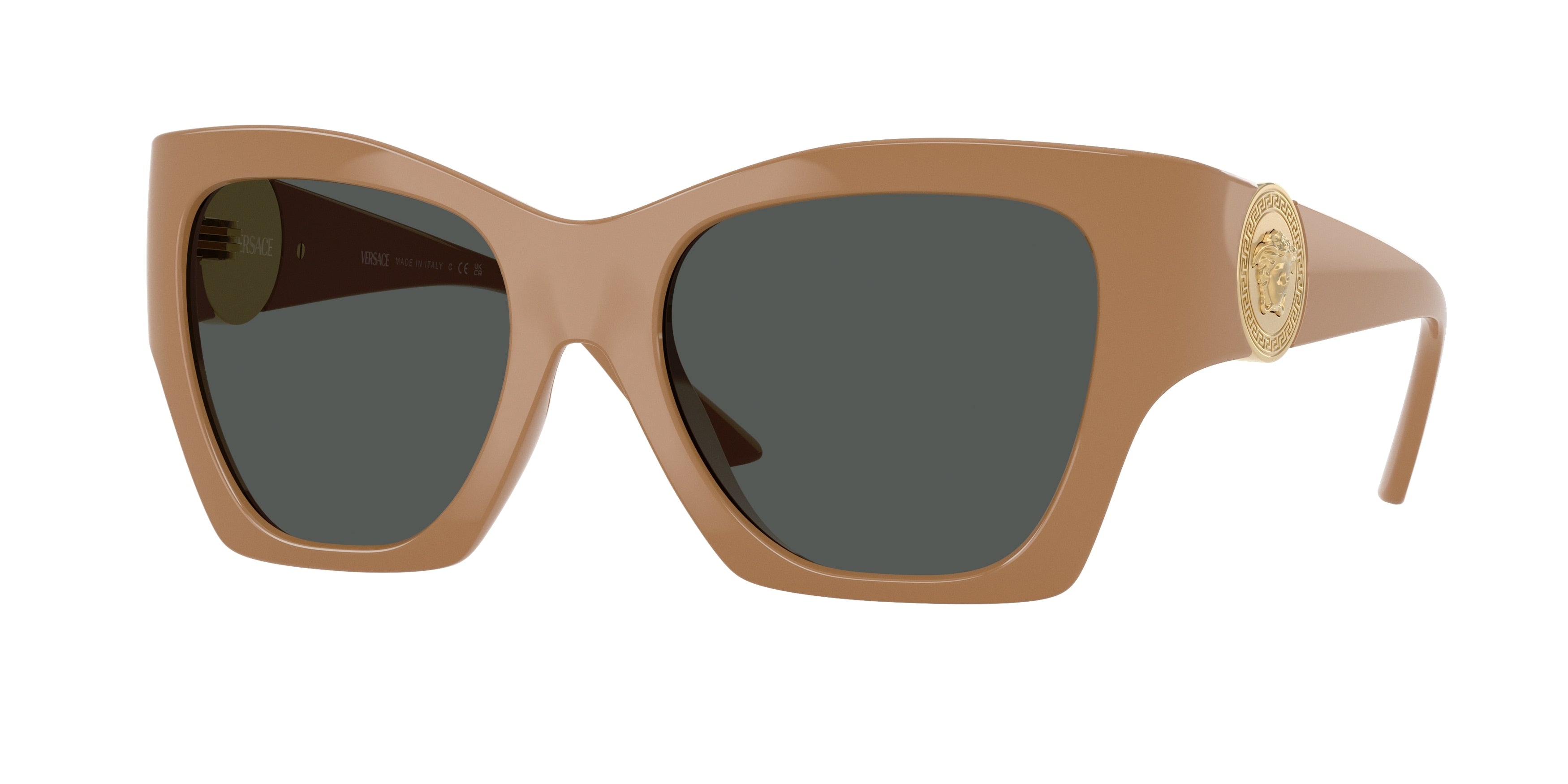 Versace VE4452 Irregular Sunglasses  551787-Solid Camel 55-135-19 - Color Map Brown